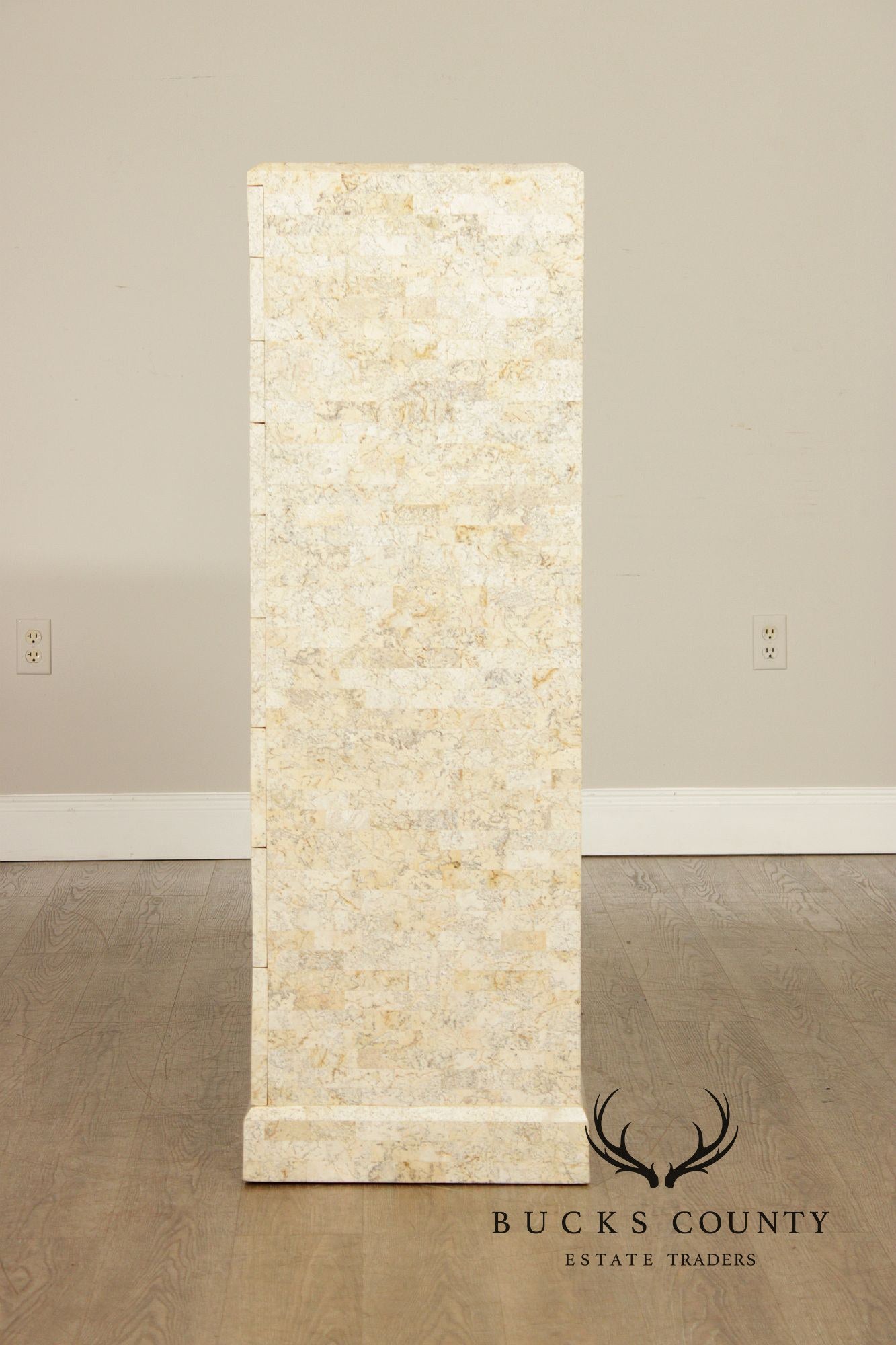 Maitland Smith Tessellated Marble Tall Chest