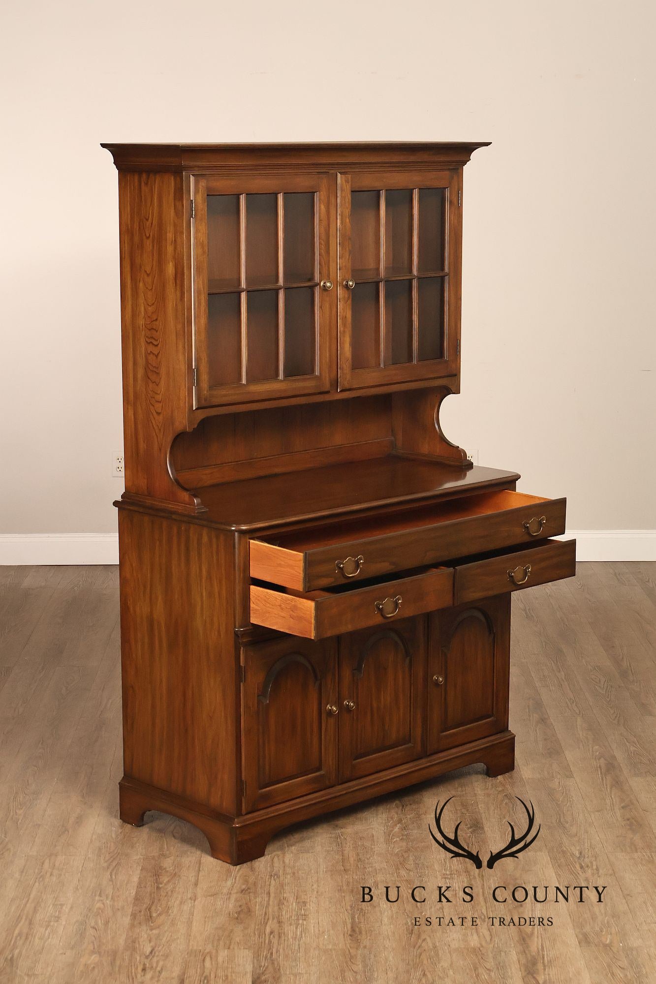 Pennsylvania House Vintage Cherry Step Back Hutch China Cabinet