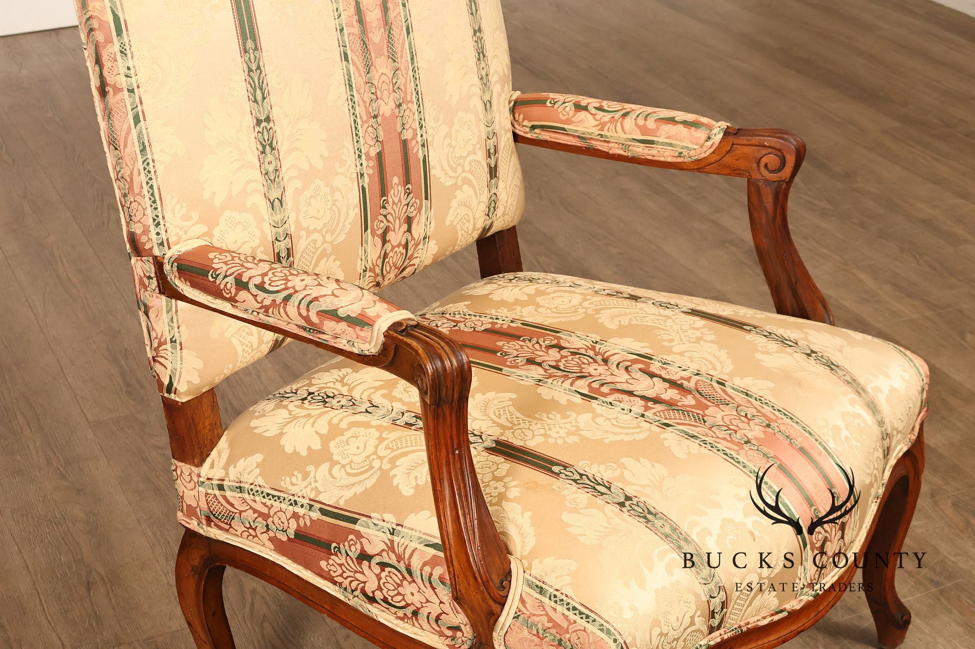 French Louis XV Style Upholstered Armchair