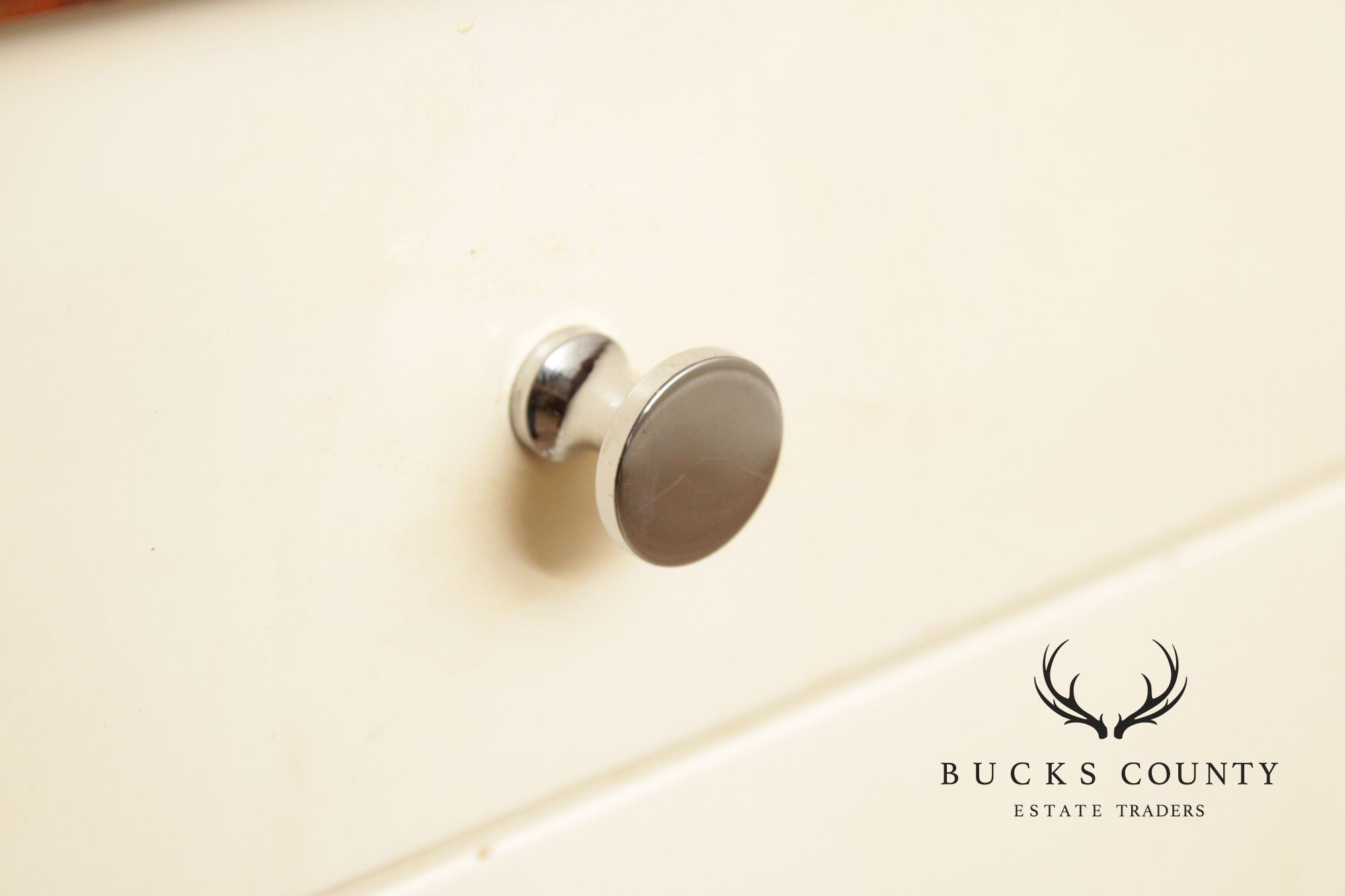 Mid Century Modern White Lacquered Tall Chest