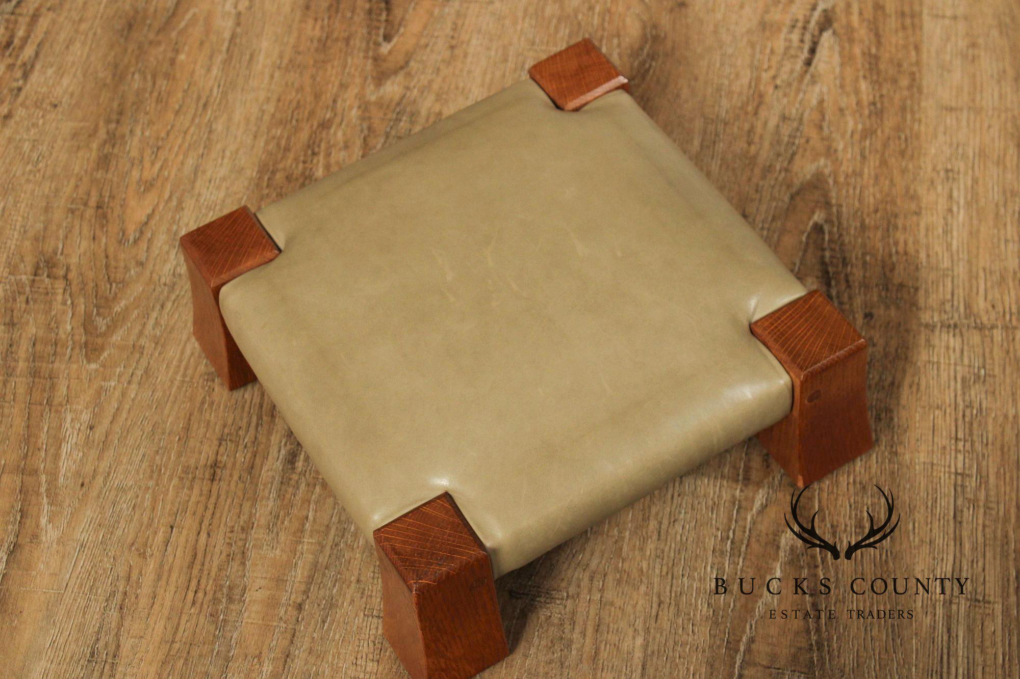 Stickley Mission Collection Oak and Leather Monk Footstool