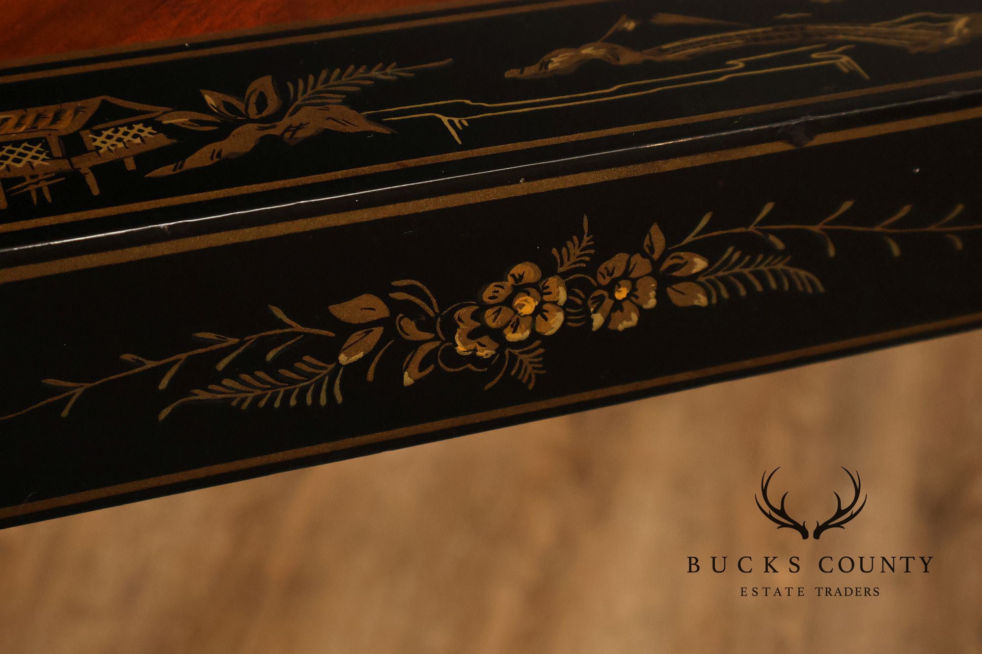 Drexel Heritage 'Et Cetera' Chinoiserie Painted Parsons Console Sofa Table