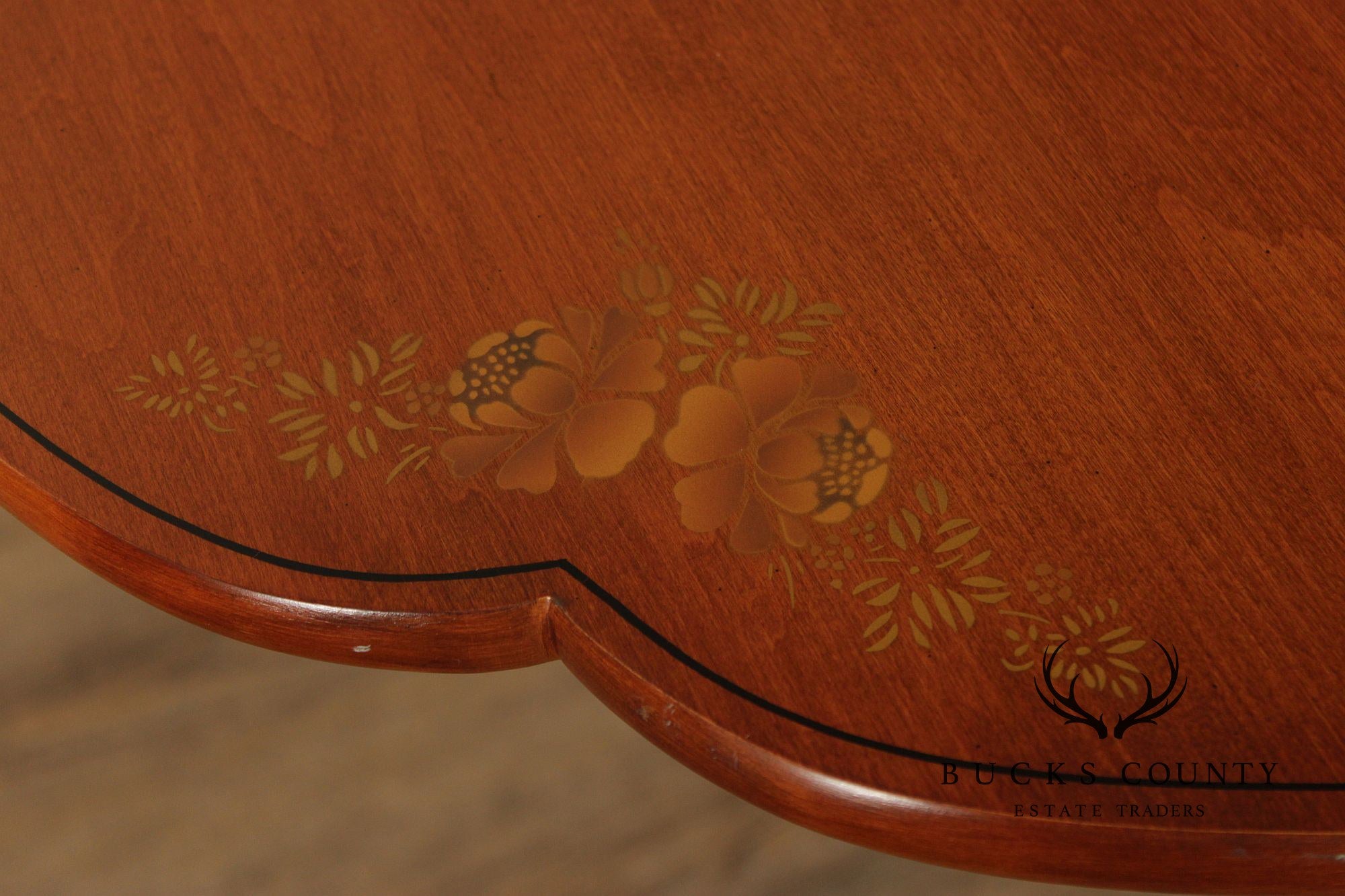 L. Hitchcock Maple Stenciled Drop Leaf Extension Dining Table