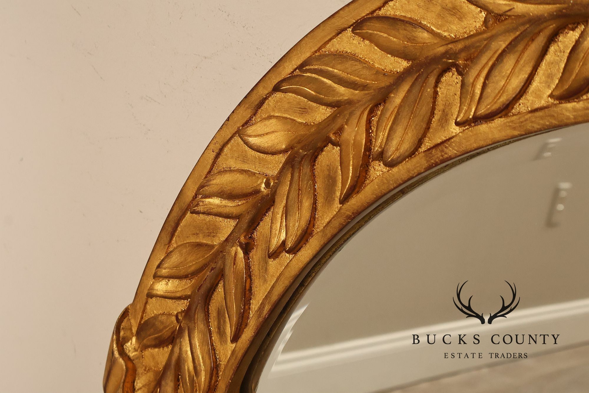 Neoclassical Style Round Giltwood Wall Mirror