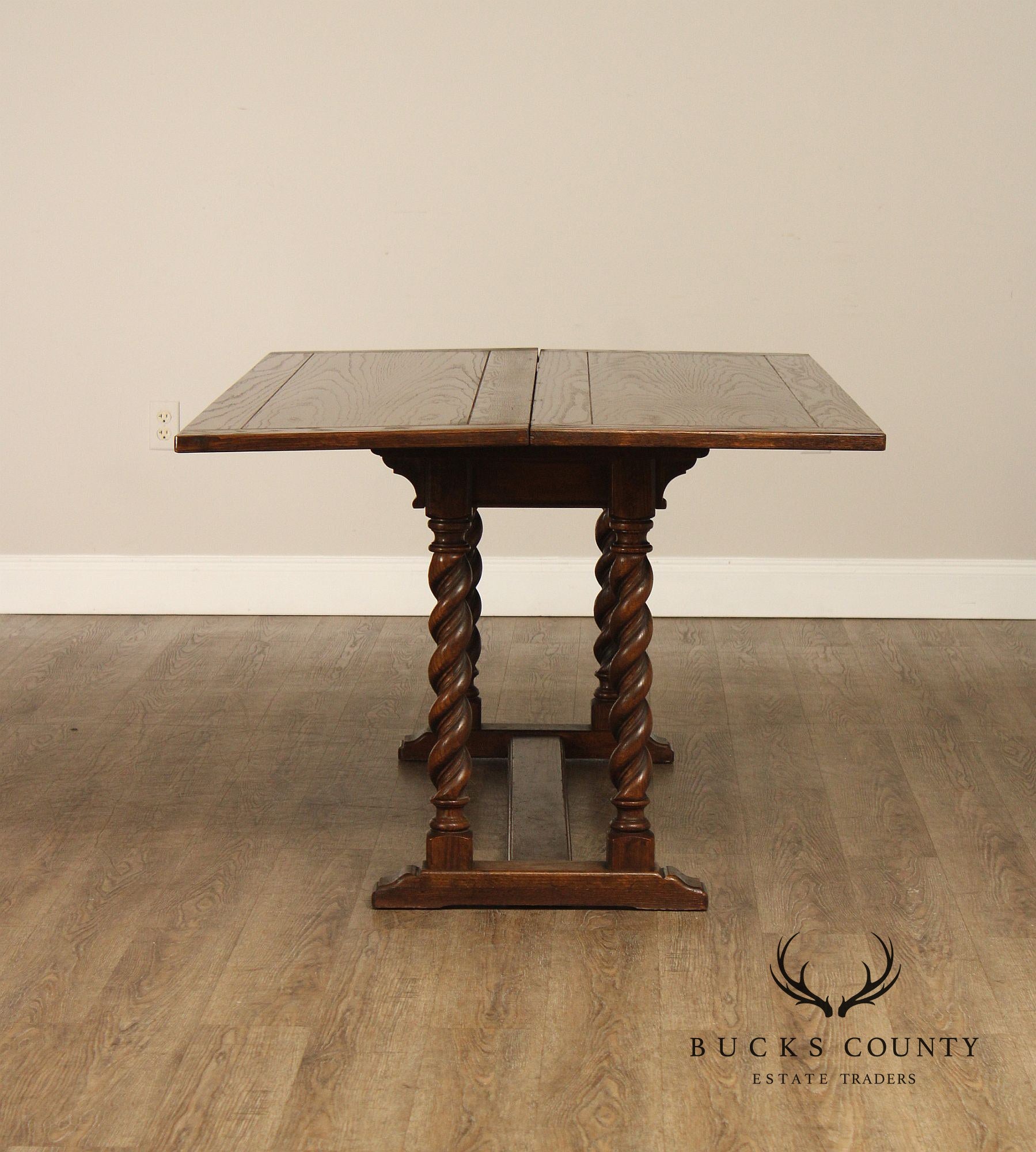 Jacobean Style Oak Barley Twist Library Console Table