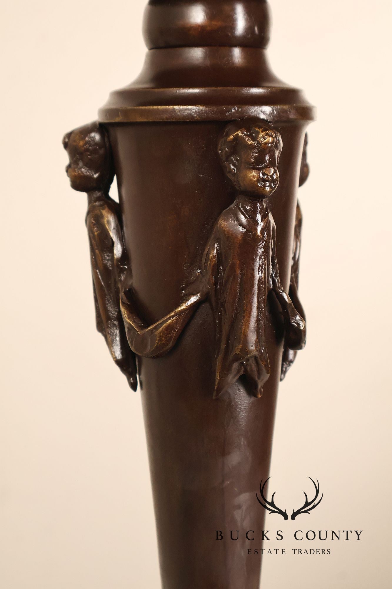Maitland Smith Bronze Pair Of Neoclassical-Style Candlesticks