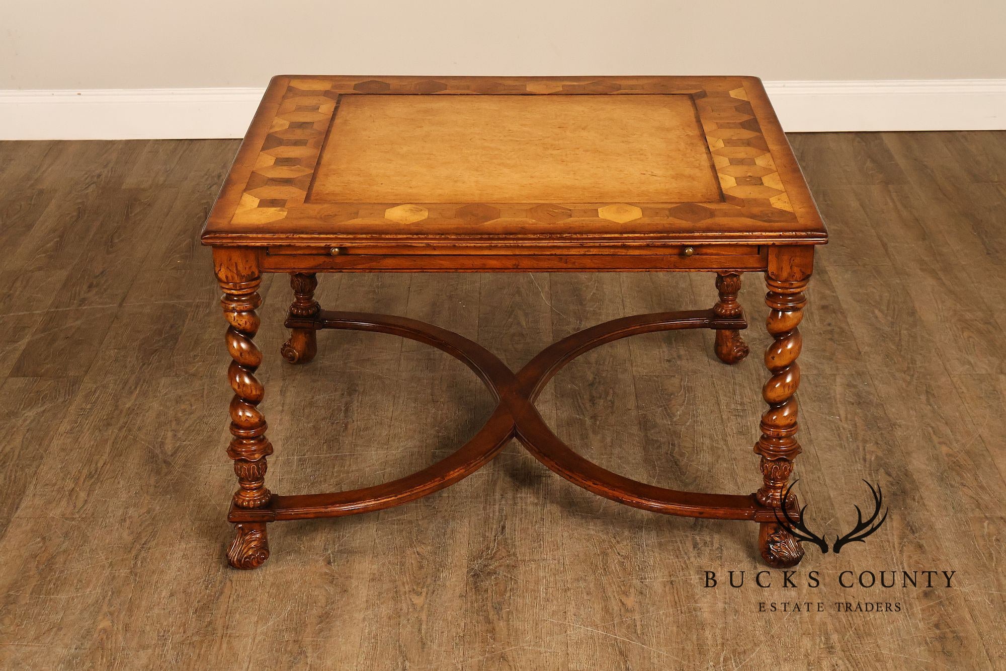 Jonathan Charles Square Top Oyster Coffee Table With Slides