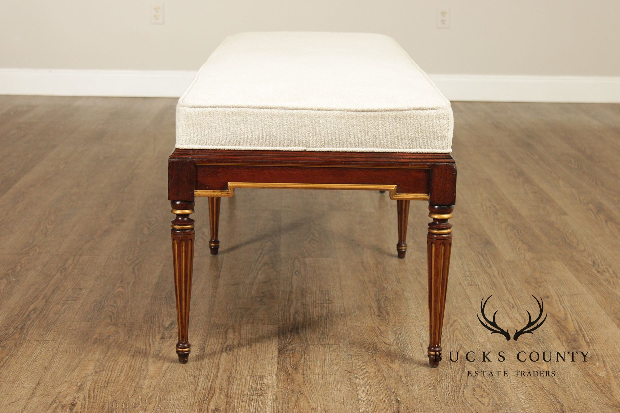 Hickory Chair Neoclassical Style 'Cluny' Upholstered Bench