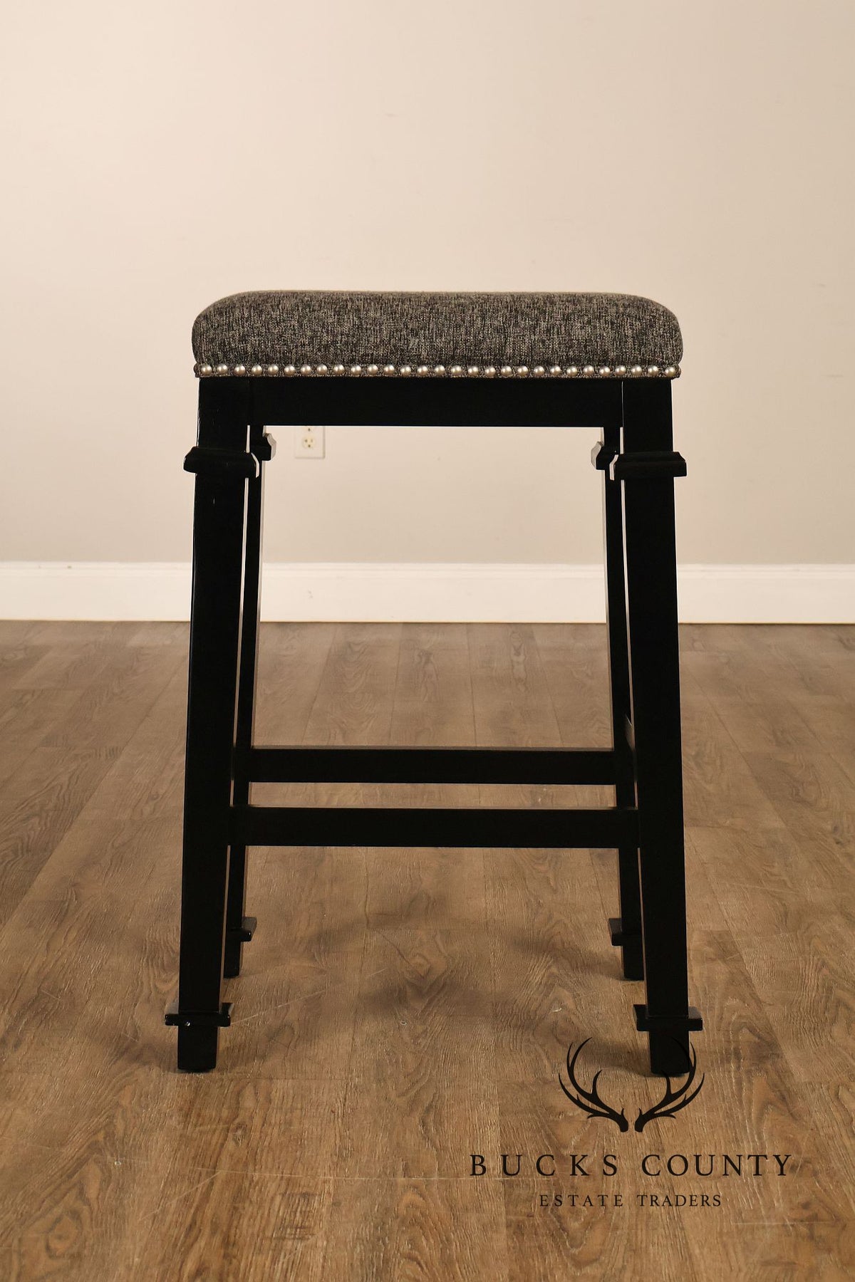 Linon Home Decor Set Of 4 Black Wood Upholstered Counter Stools
