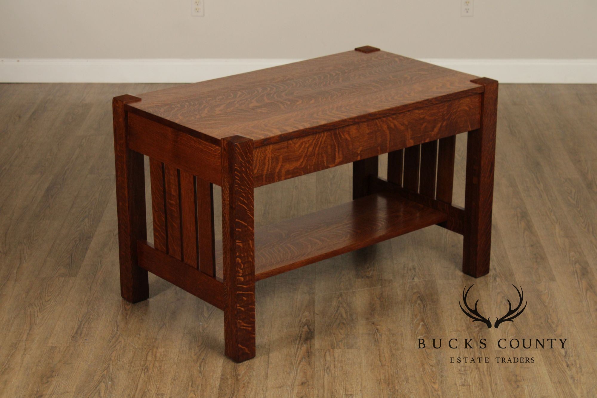 Antique Mission Oak Library Table
