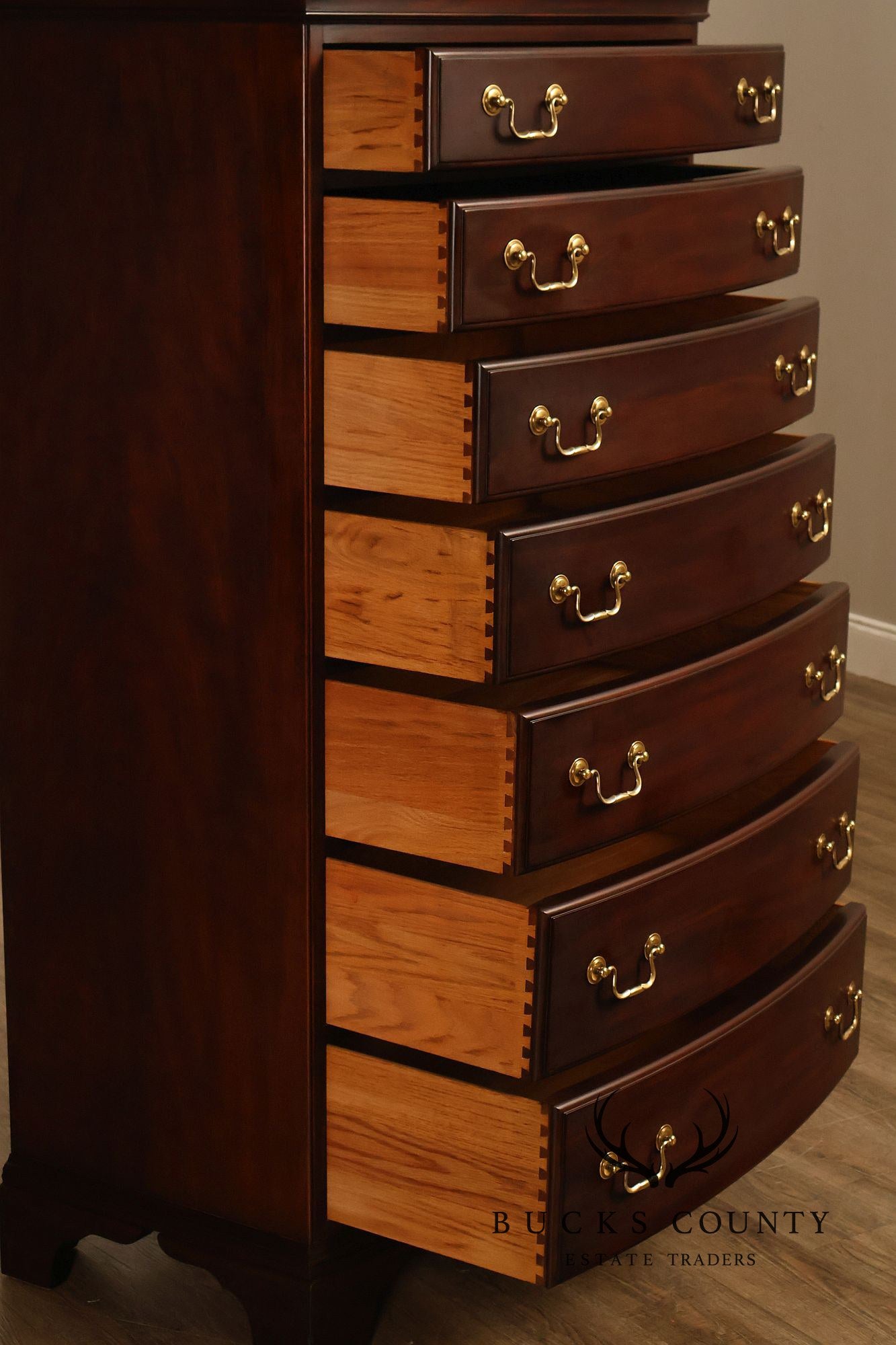 Henkel Harris Mahogany Bowfront Tall Chest