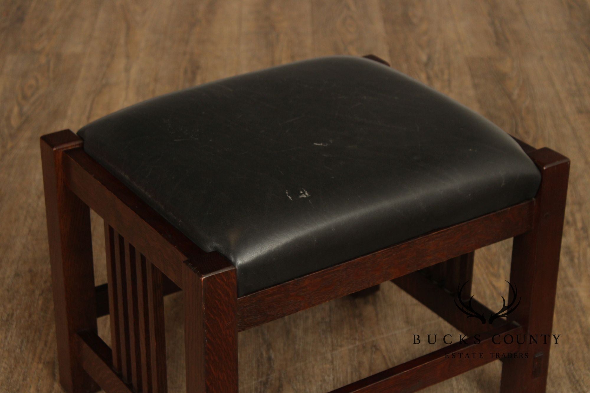 Stickley Mission Collection Oak and Leather Footstool