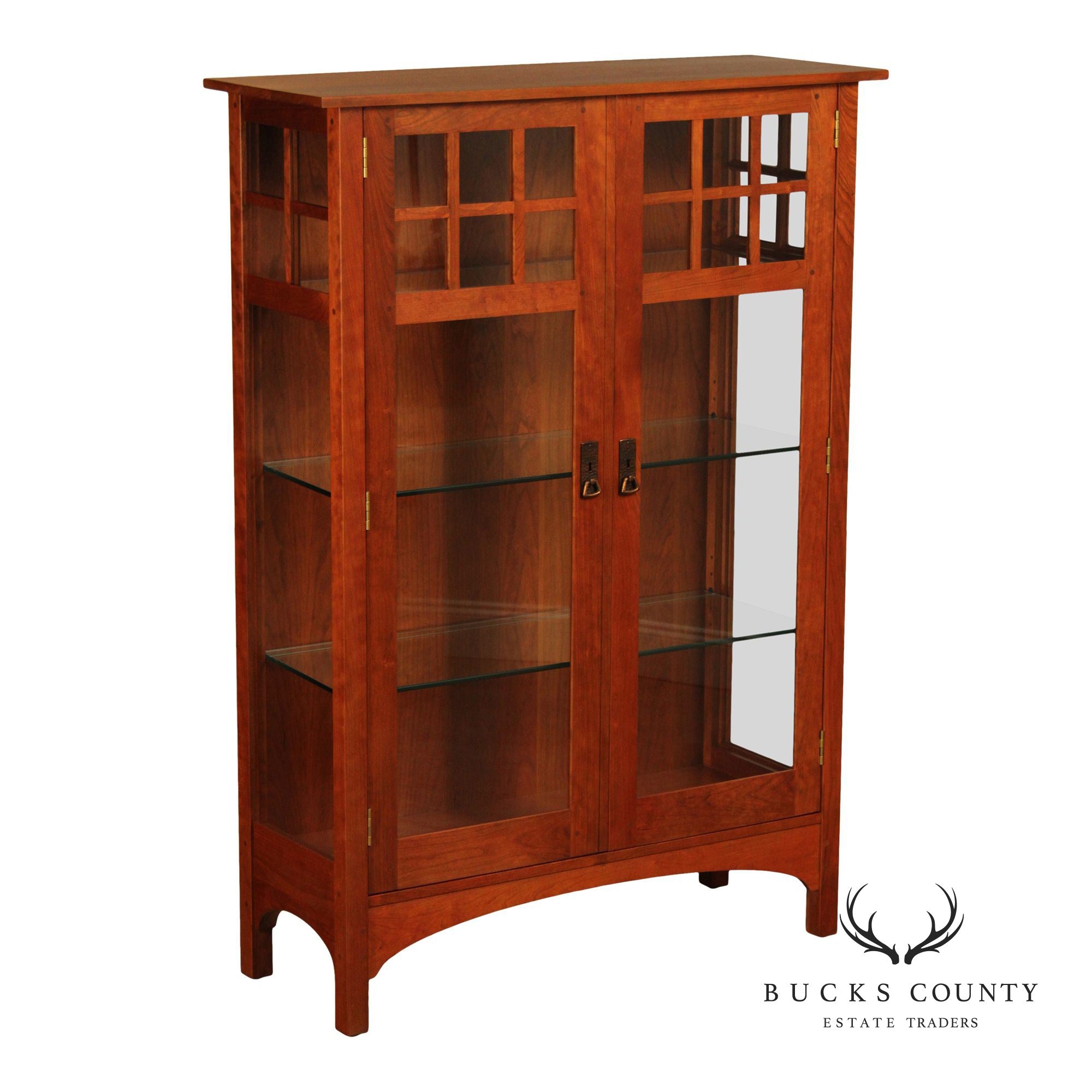 Stickley Mission Collection Cherry Two Door Display Cabinet