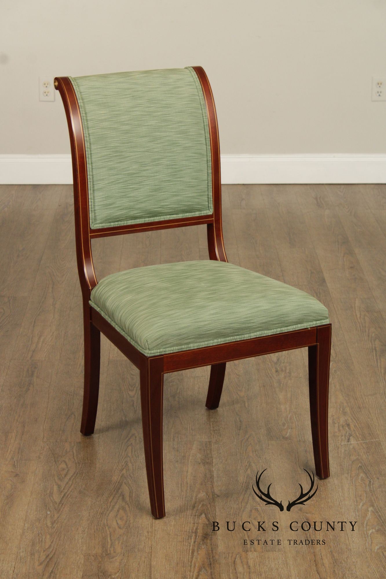Kindel Empire Style Set of Eight Mahogany Dining Chairs