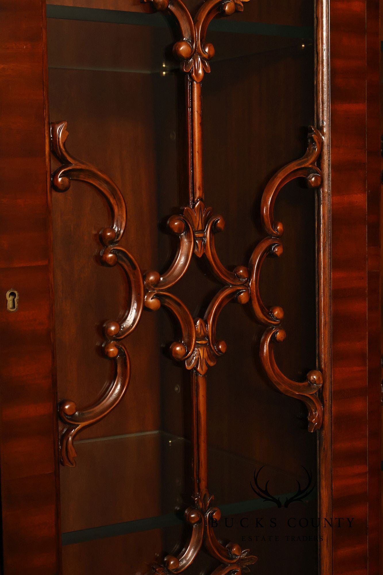 Maitland Smith Georgian Style Large Mahogany Breakfront Bookcase