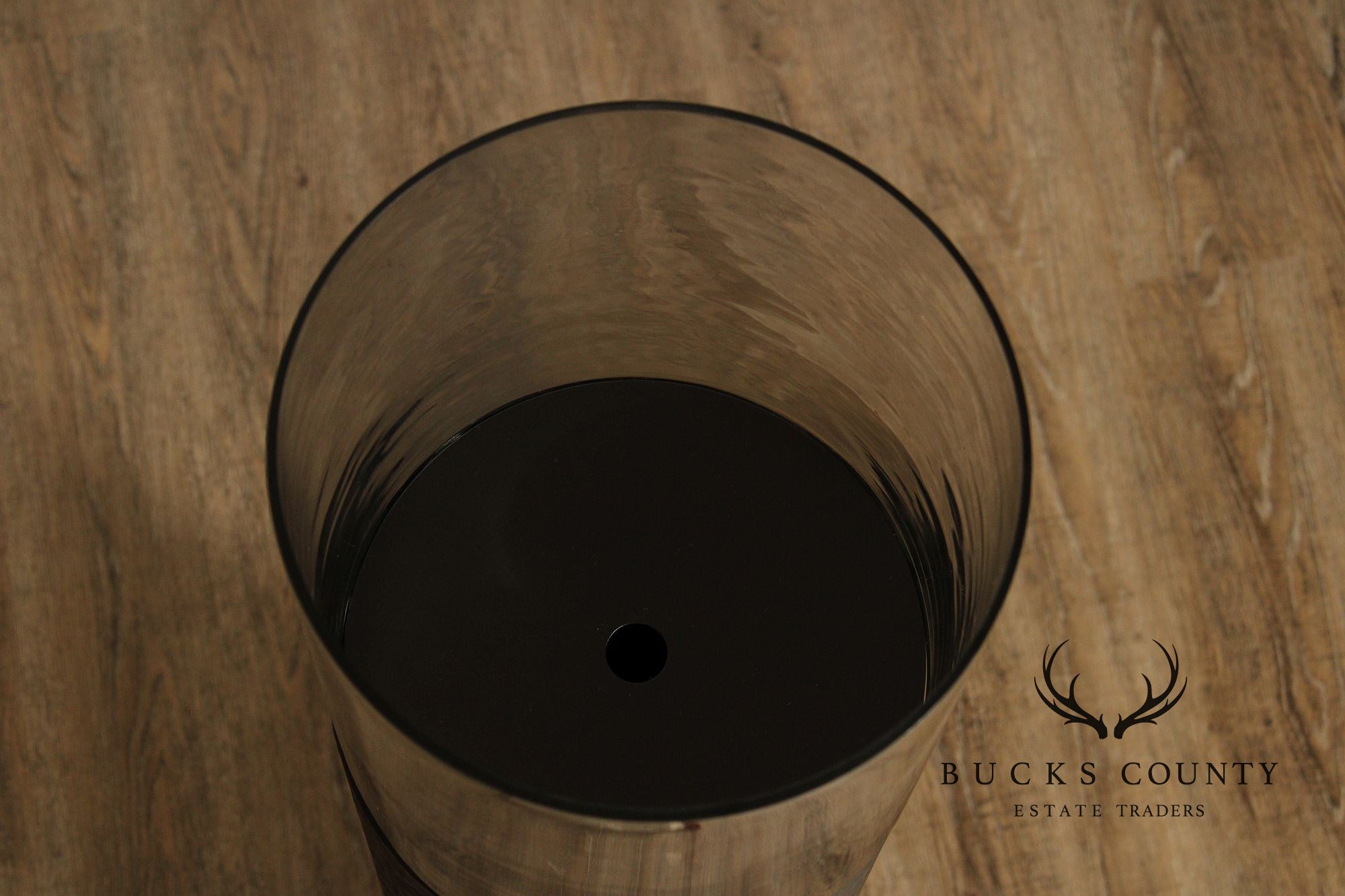Contemporary Hammered Steel Pillar Candle Stand