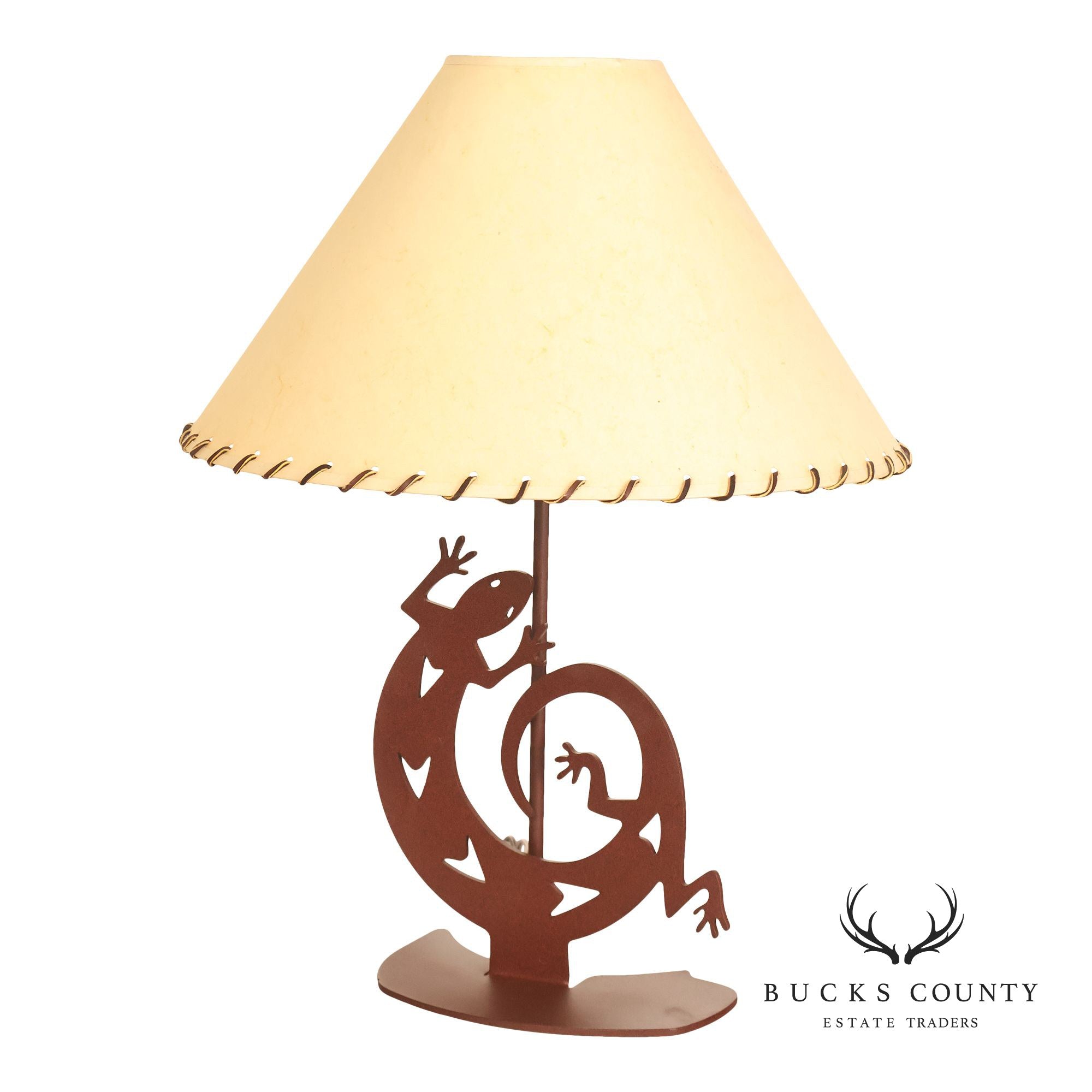 Southwestern Style Steel Gecko Table Lamp