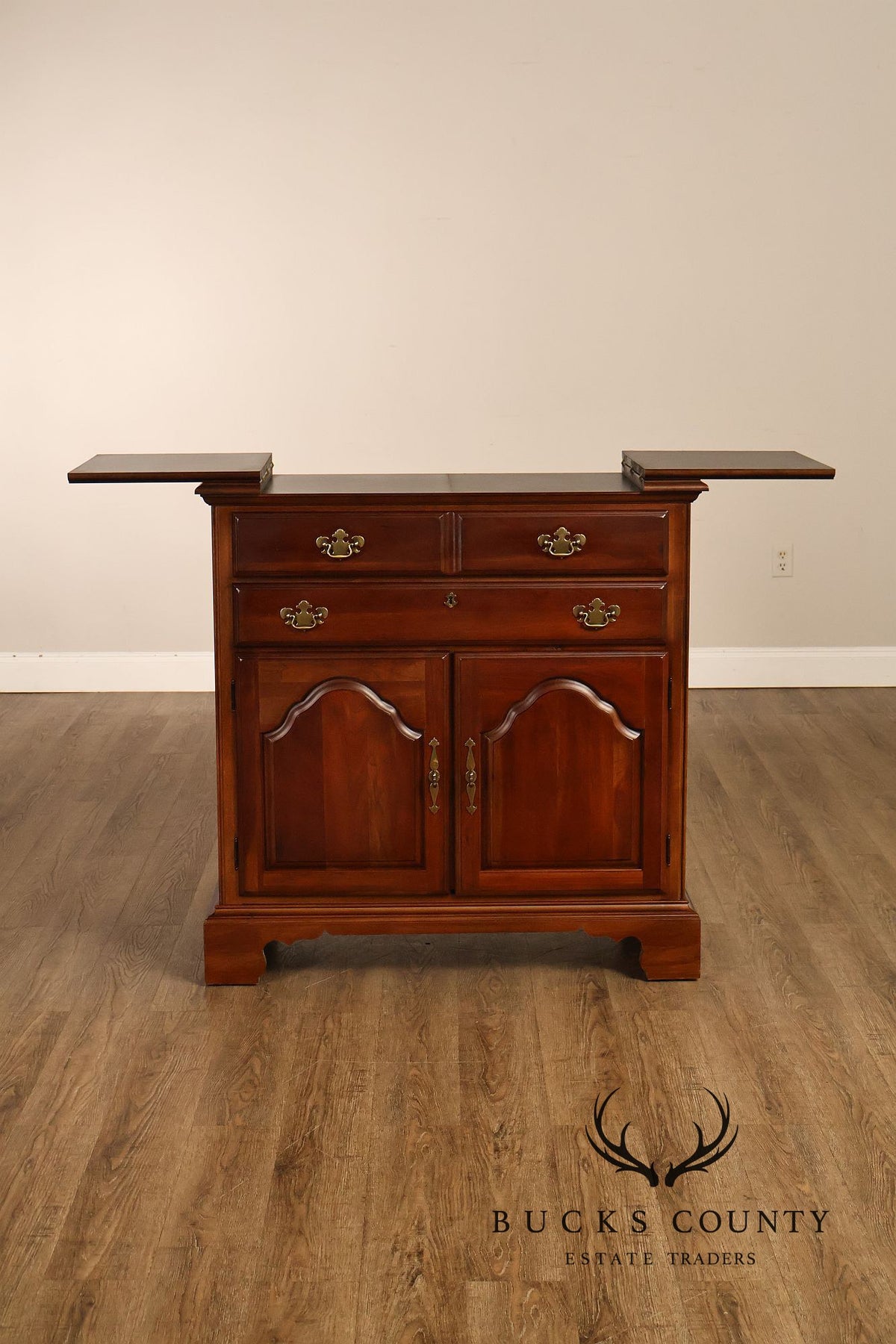 American Drew Chippendale Style Cherry Flip Top Server