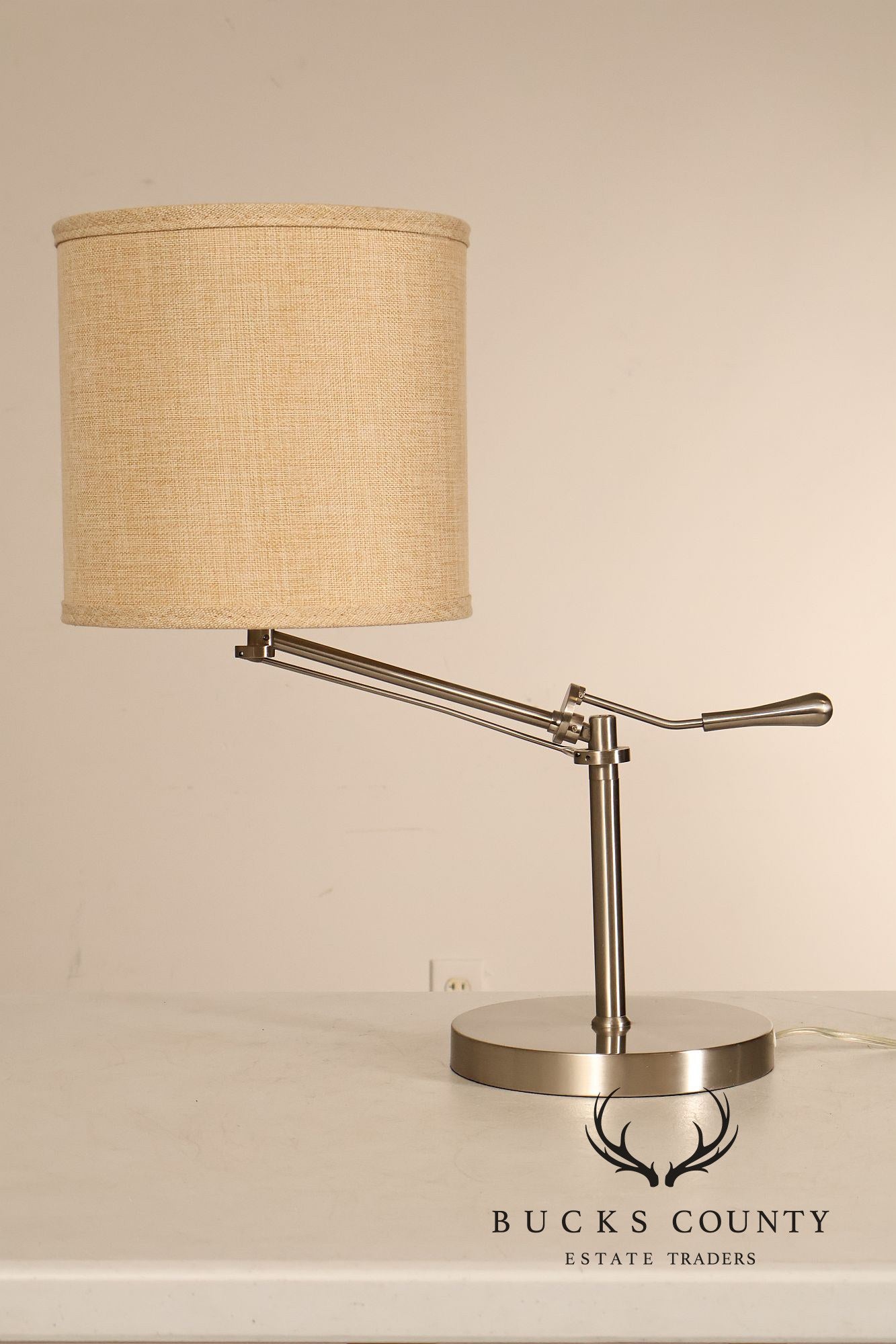 Contemporary Nickel Cantilever Table Lamp