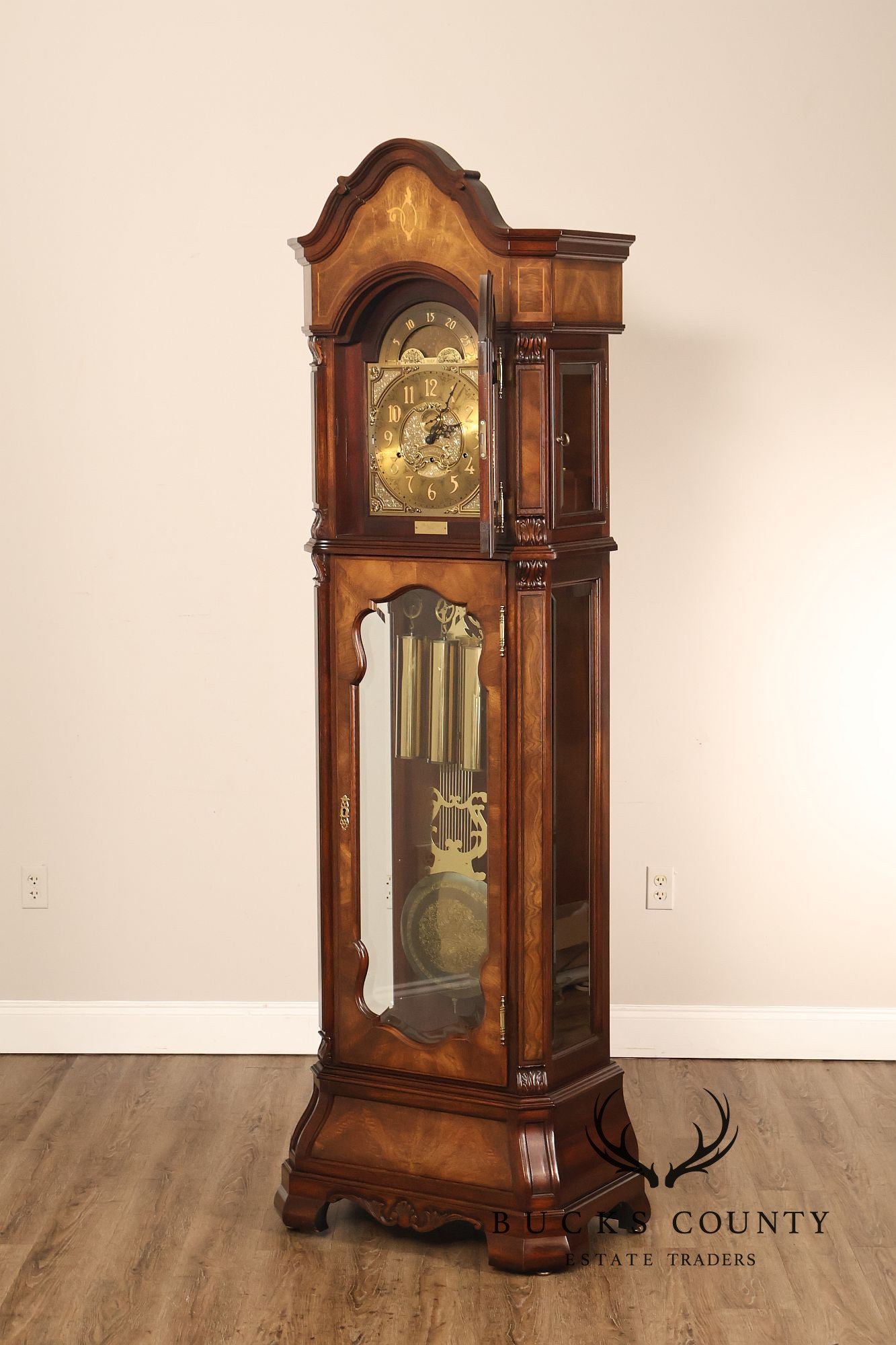 Sligh Mahogany Inlaid Grandfather Clock