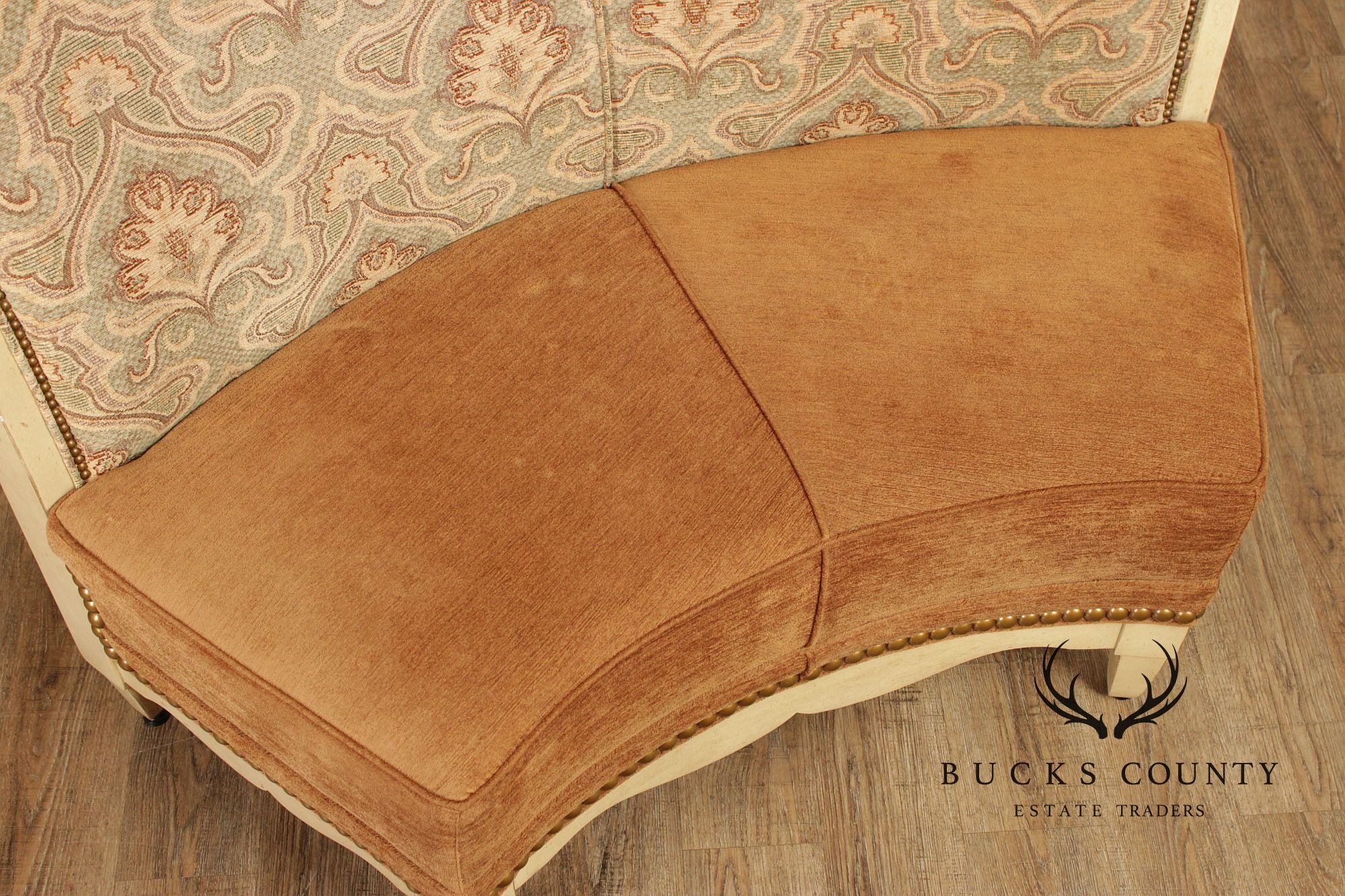 Swaim French Country Style Pair of Curved Banquette Benches