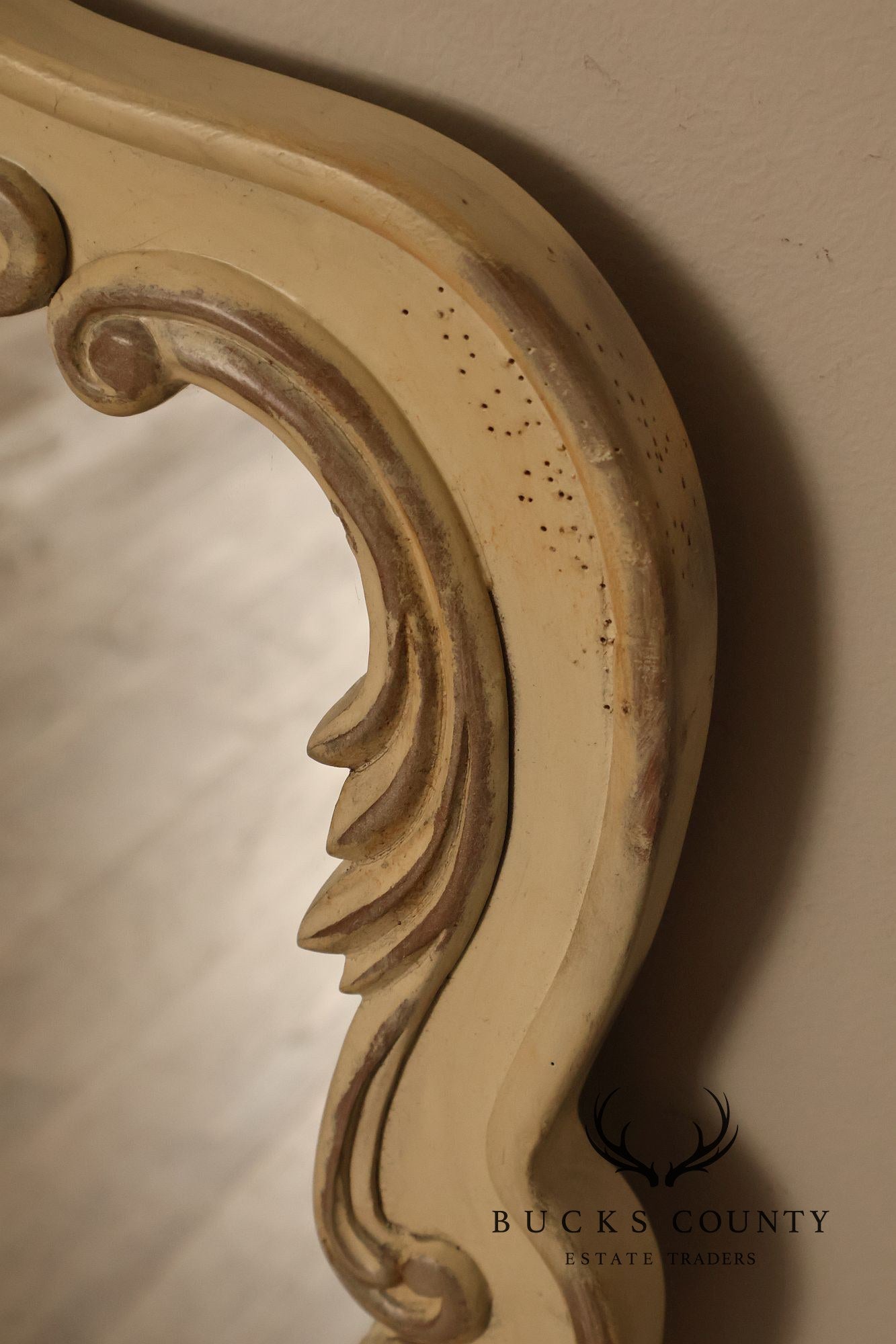 French Provincial Style Paint Decorated Wall Mirror