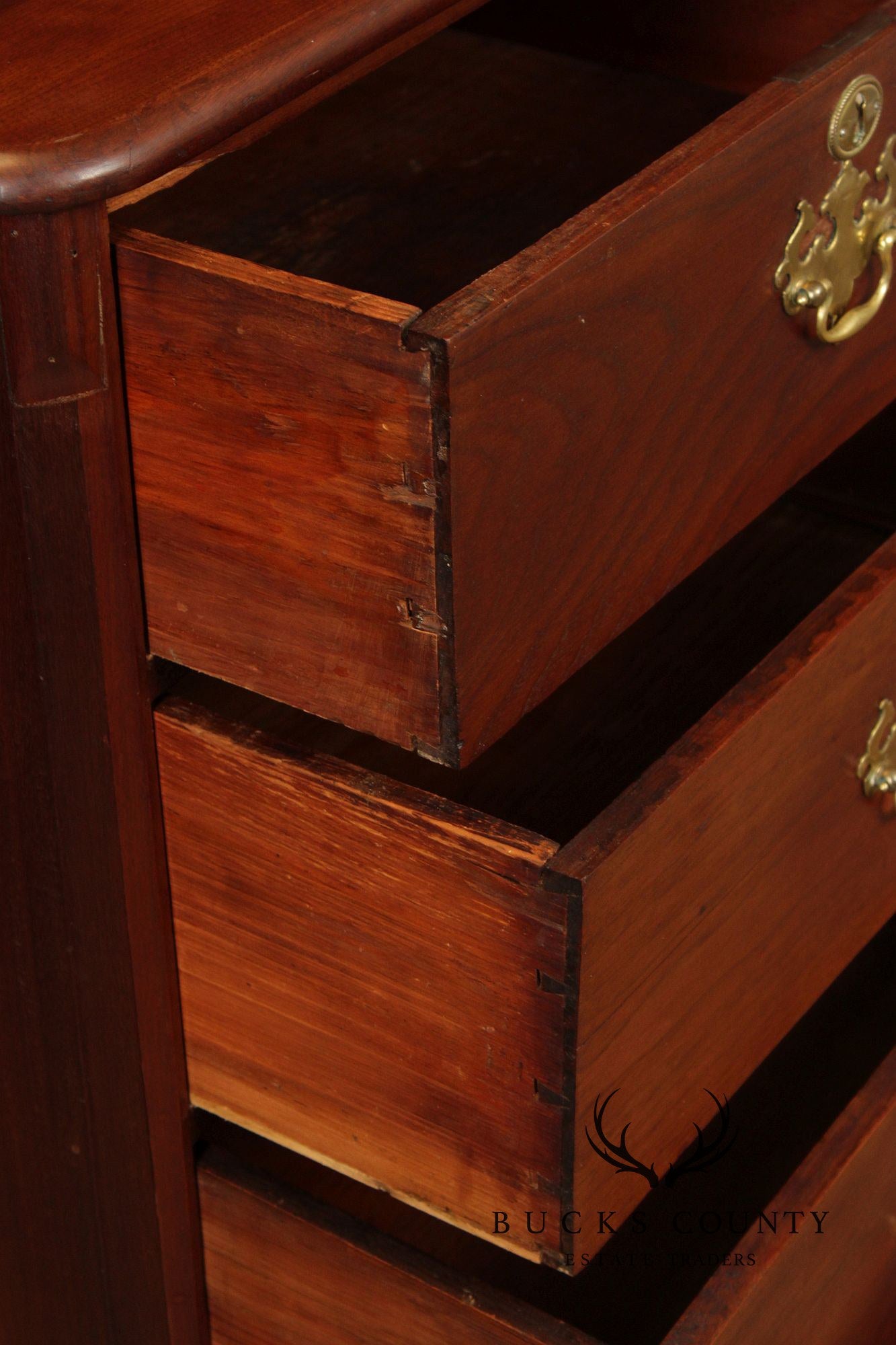 Antique American Walnut Chest With Blind Door Bookcase Top