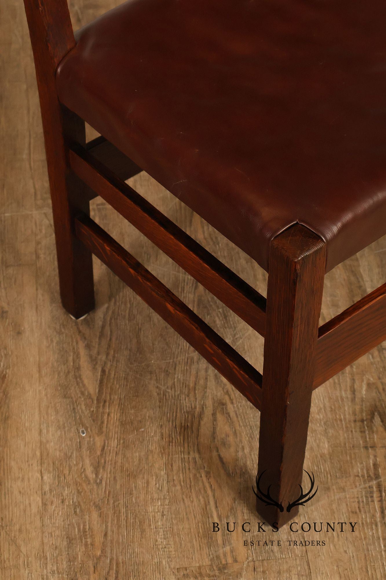 Antique Gustav Stickley No. 306 1/2 Oak Dining Chairs Set Of Seven