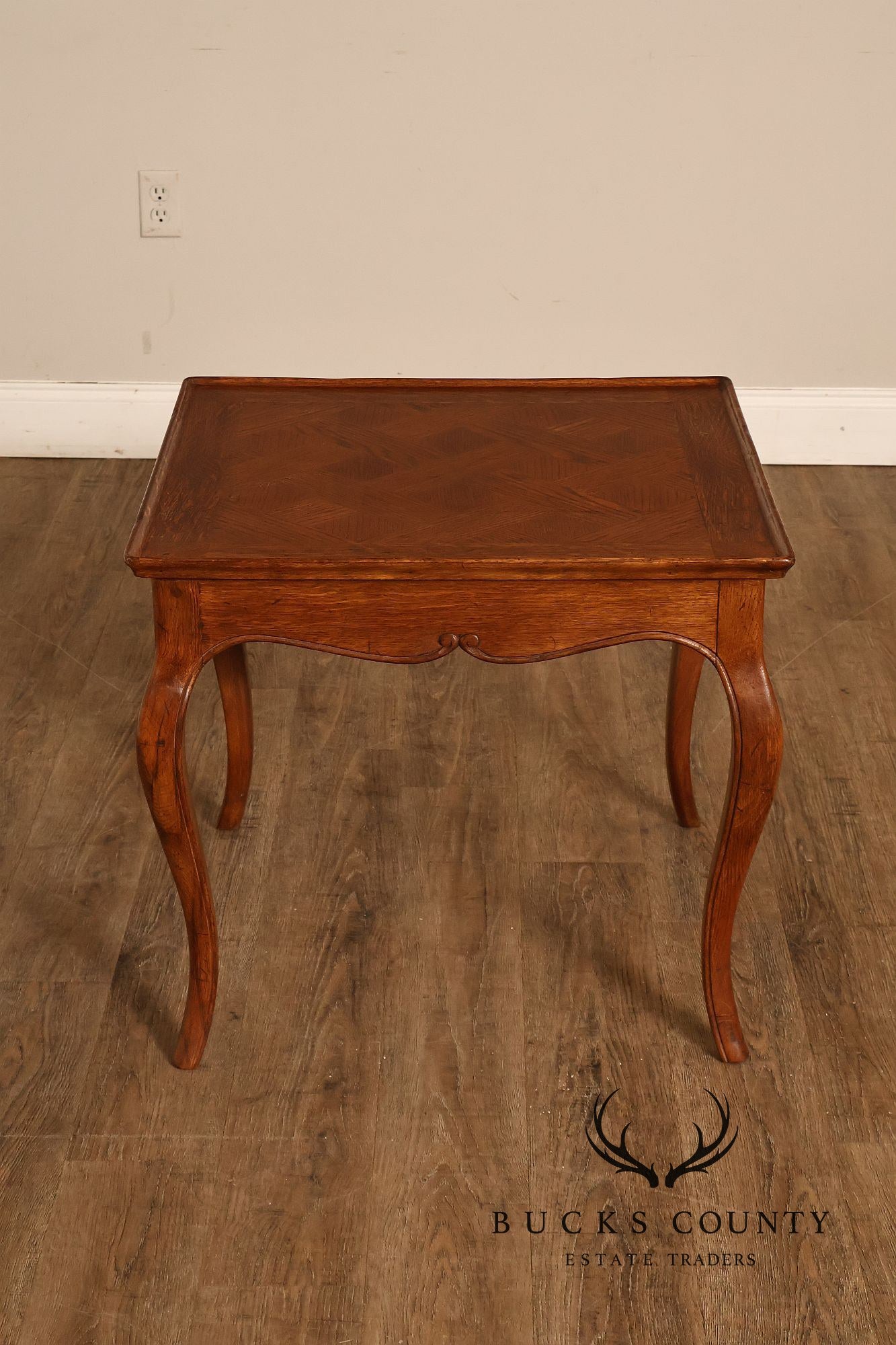 Italian Louis XV Style Oak Parquetry Side Table