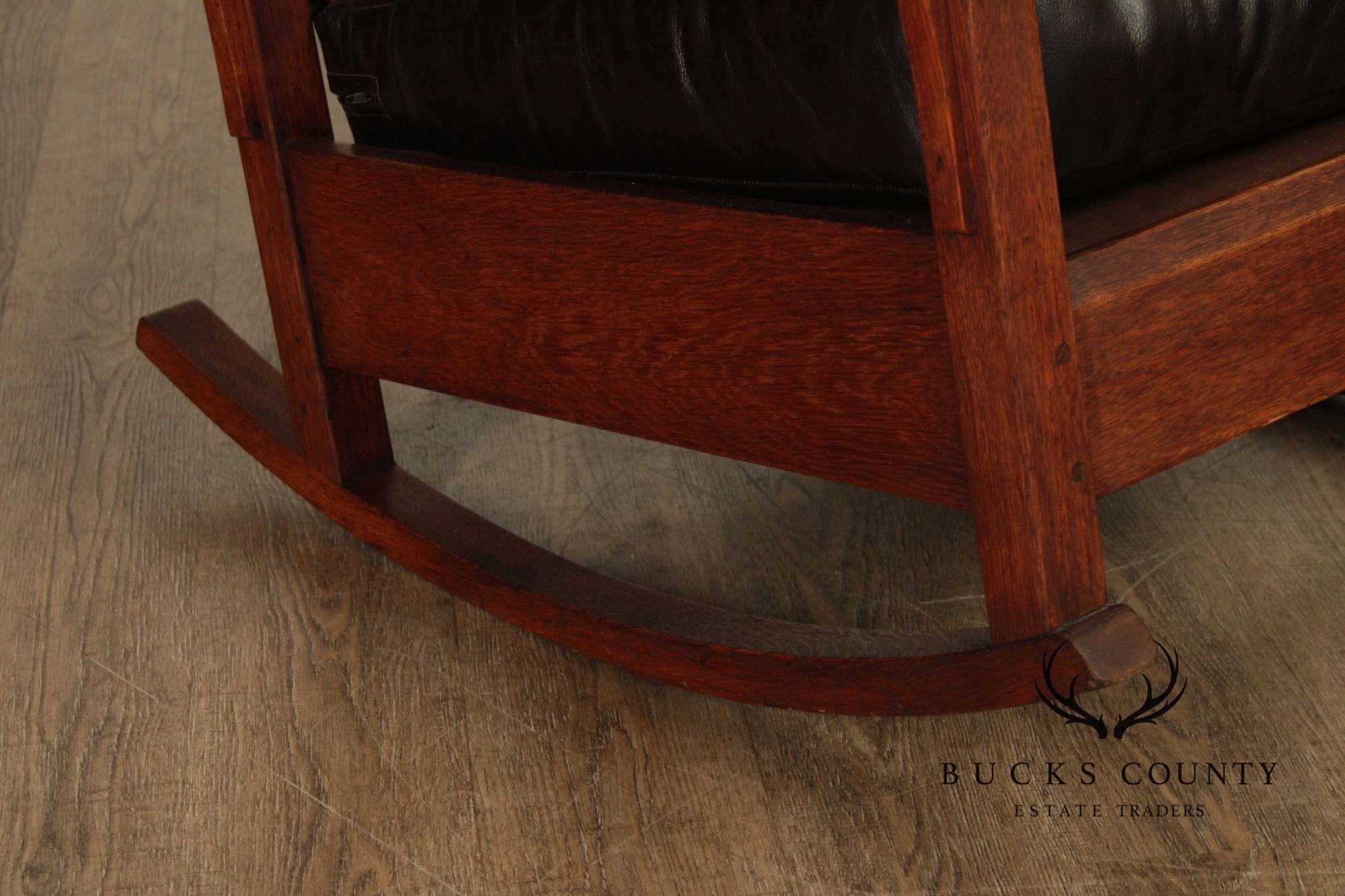 Antique L. & J.G. Stickley Mission Oak Morris Rocker
