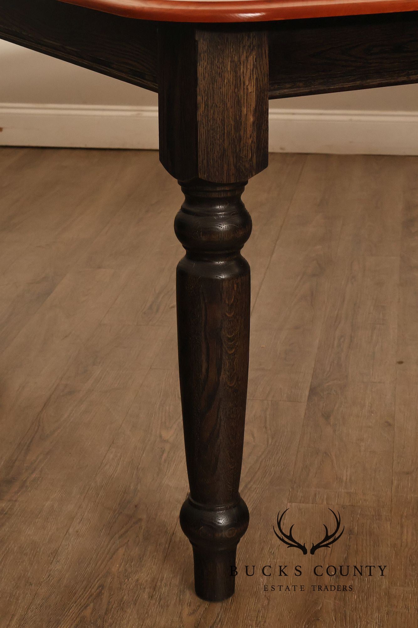 Farmhouse Style Oak Expandable Dining Table