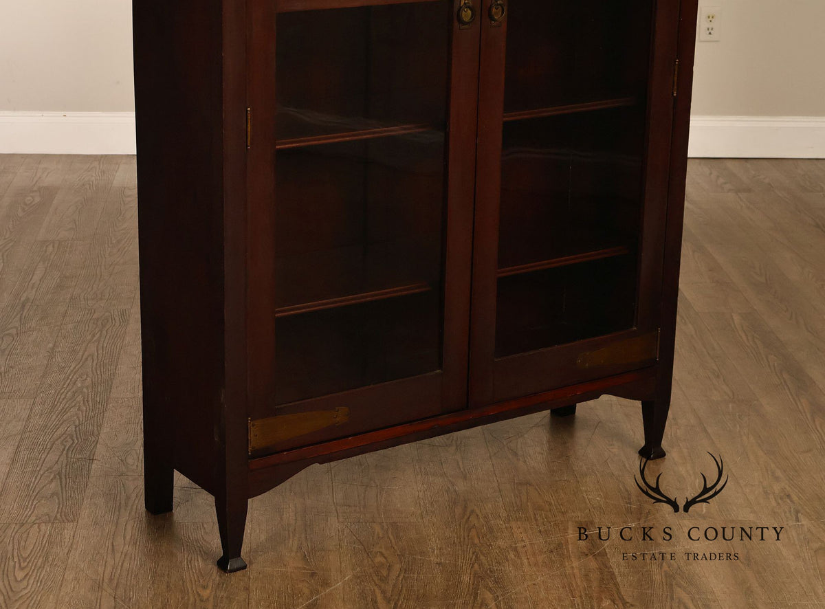 Grand Rapids Arts And Crafts Mahogany Glass Door Bookcase