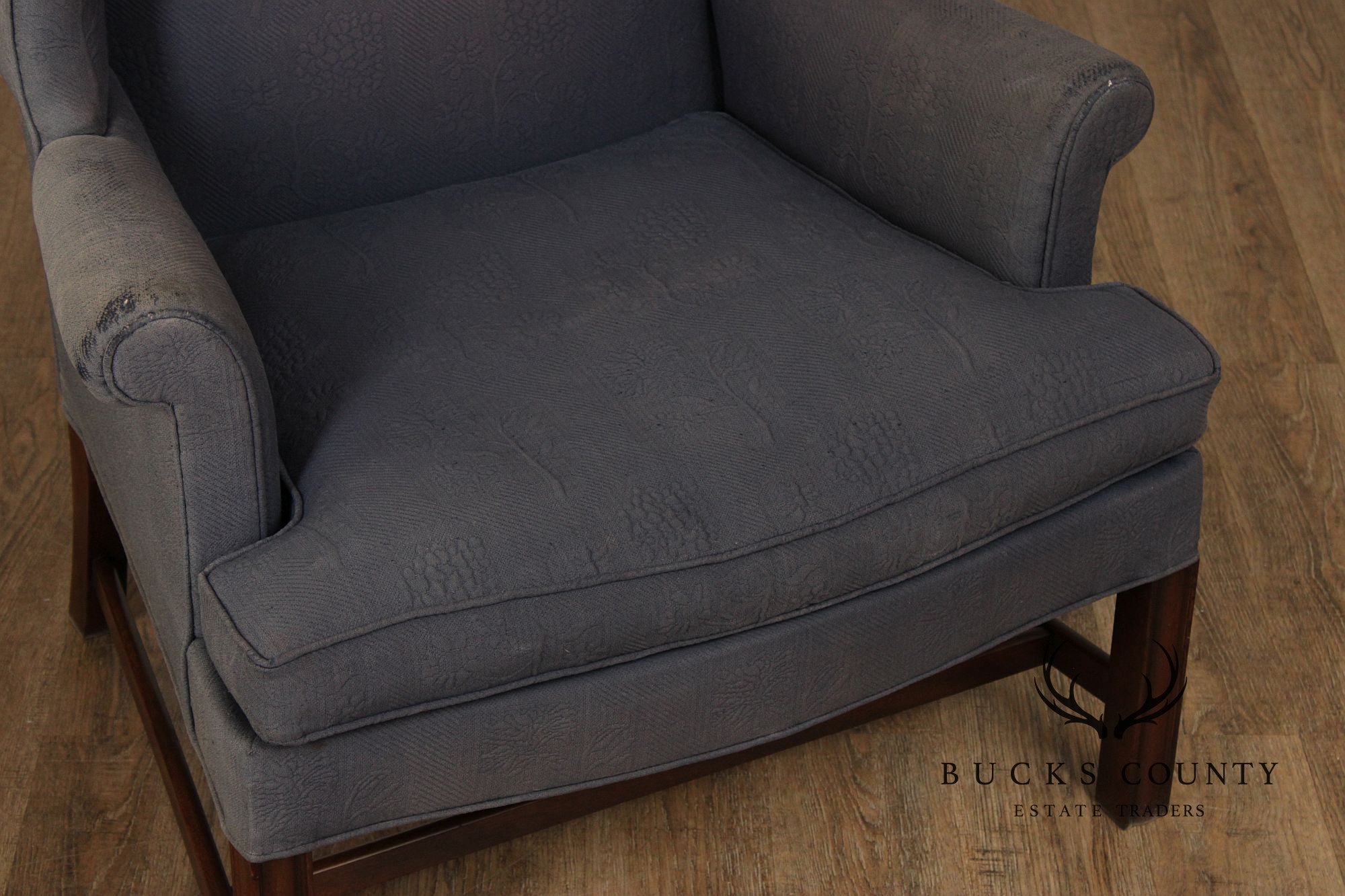 Kittinger Williamsburg Adaptation Chippendale Style Mahogany Wing Chair