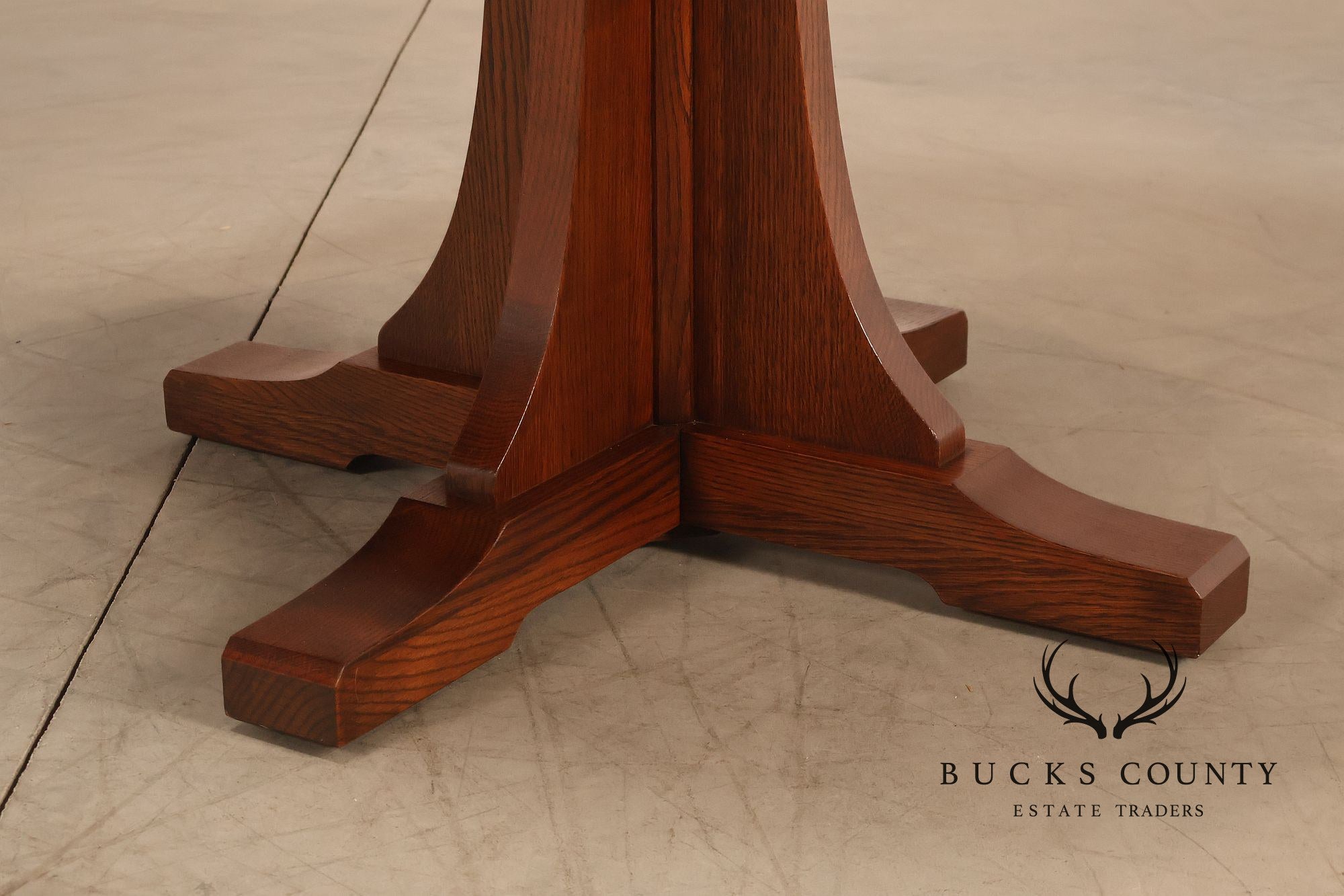 Stickley Mission Collection 46" Round Oak Pedestal Dining Table