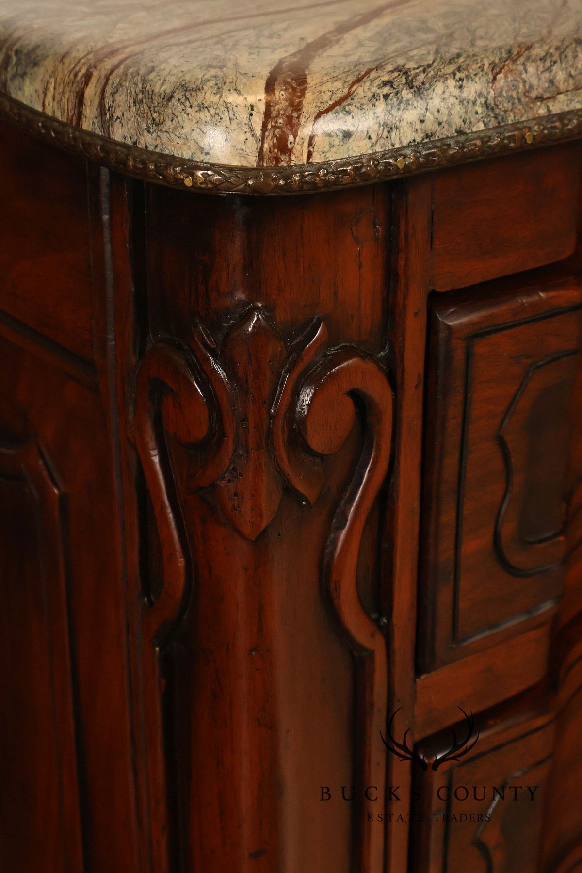 French Provincial Style Marble Top Chest of Drawers