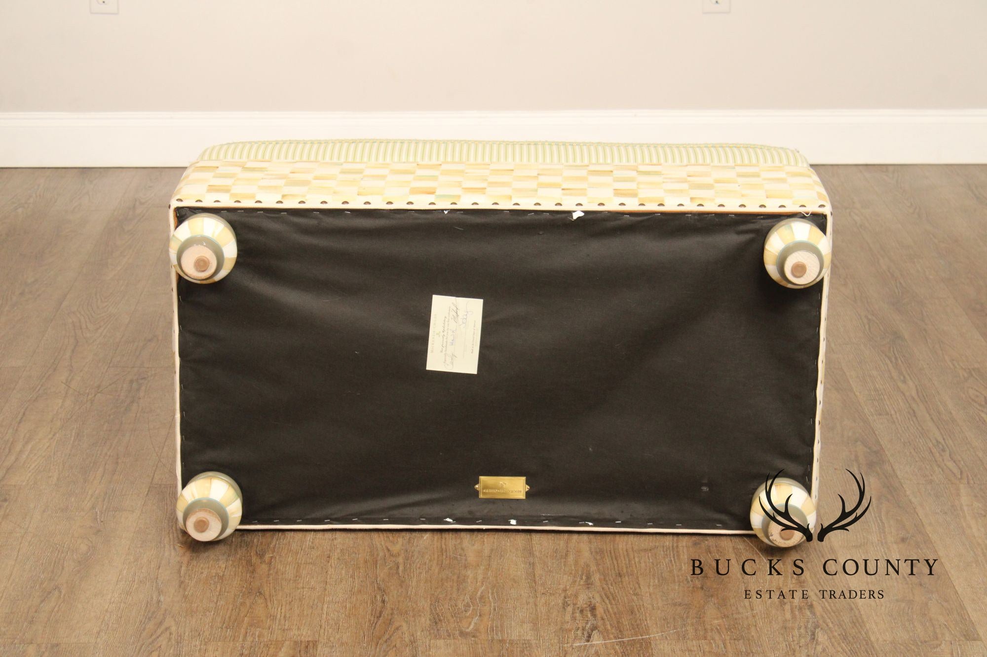 Mackenzie Childs Upholstered Storage Ottoman