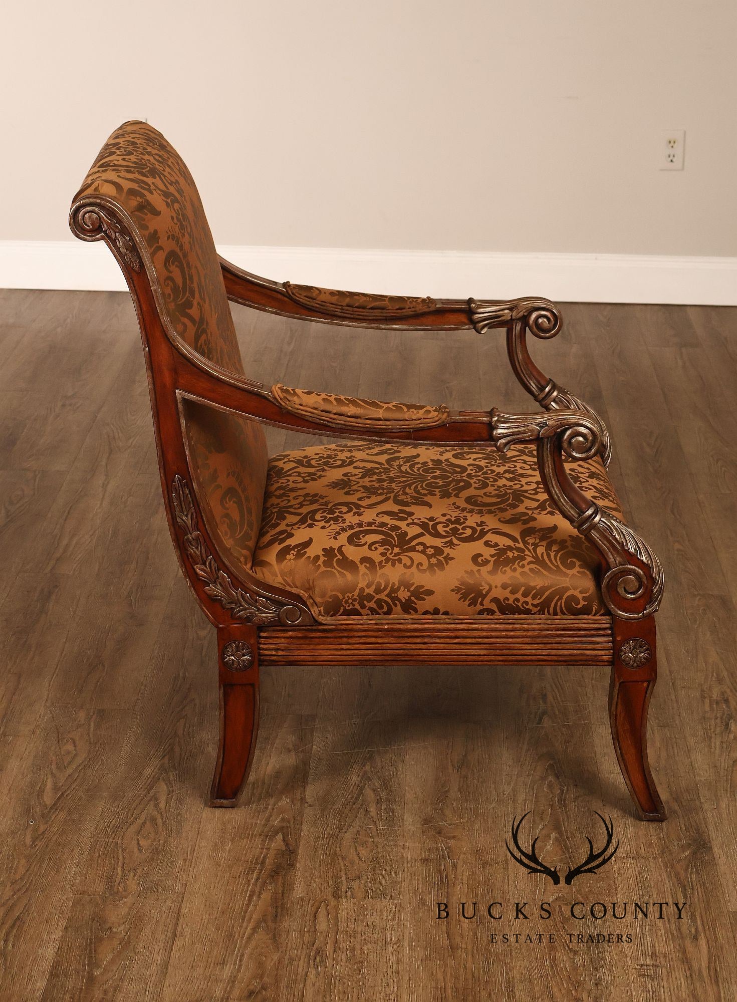 Regency Style Carved Frame Armchair