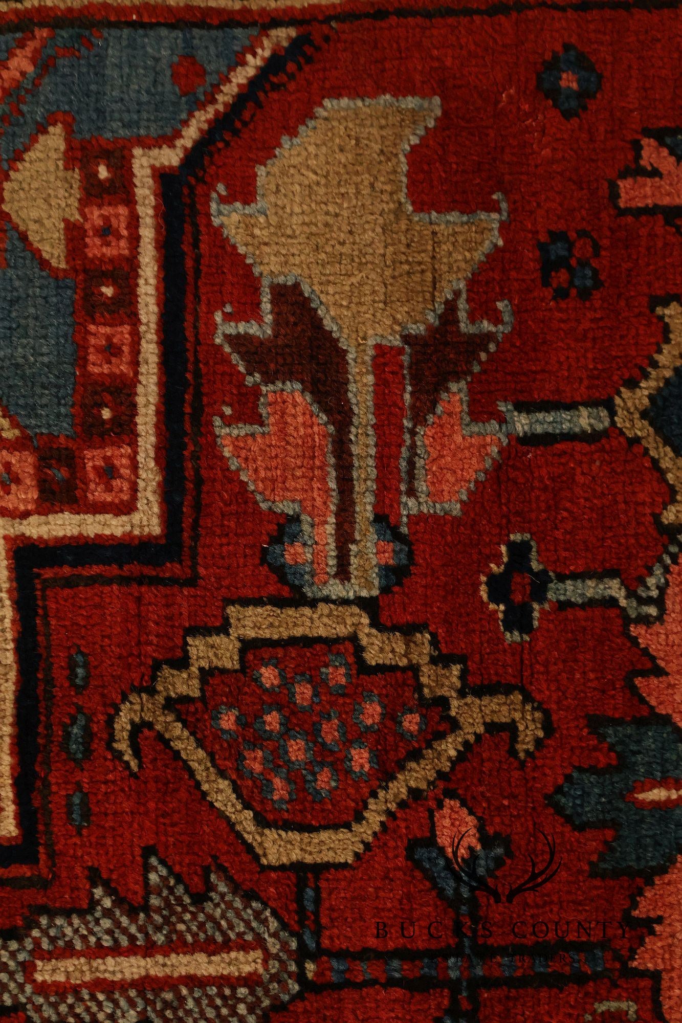 Vintage Heriz Hand Tied Persian Rug 90'" X 123"