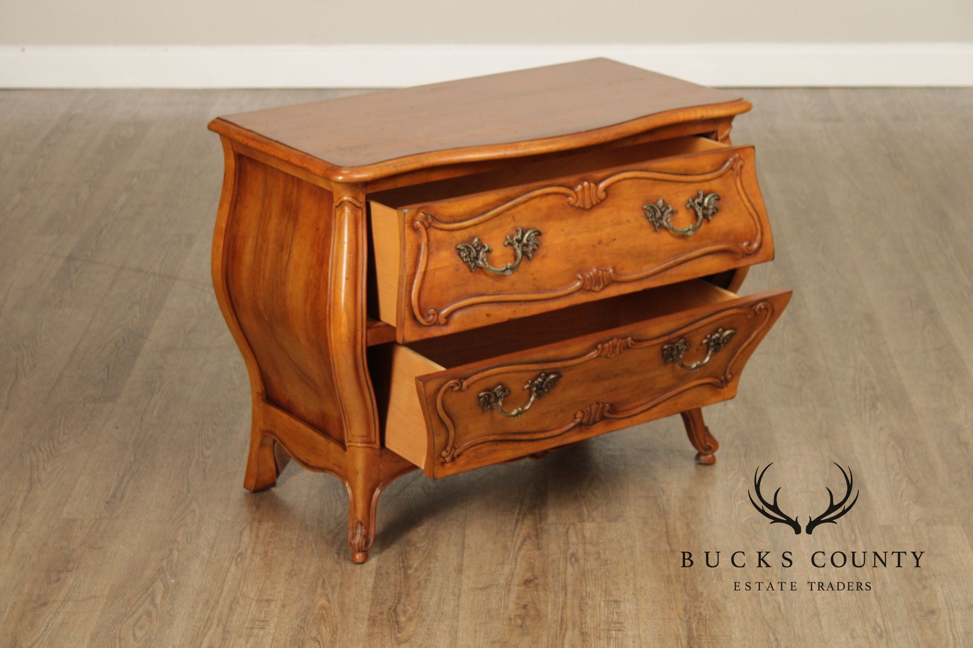 Century Furniture French Provincial Style Pair of Bombe Chests