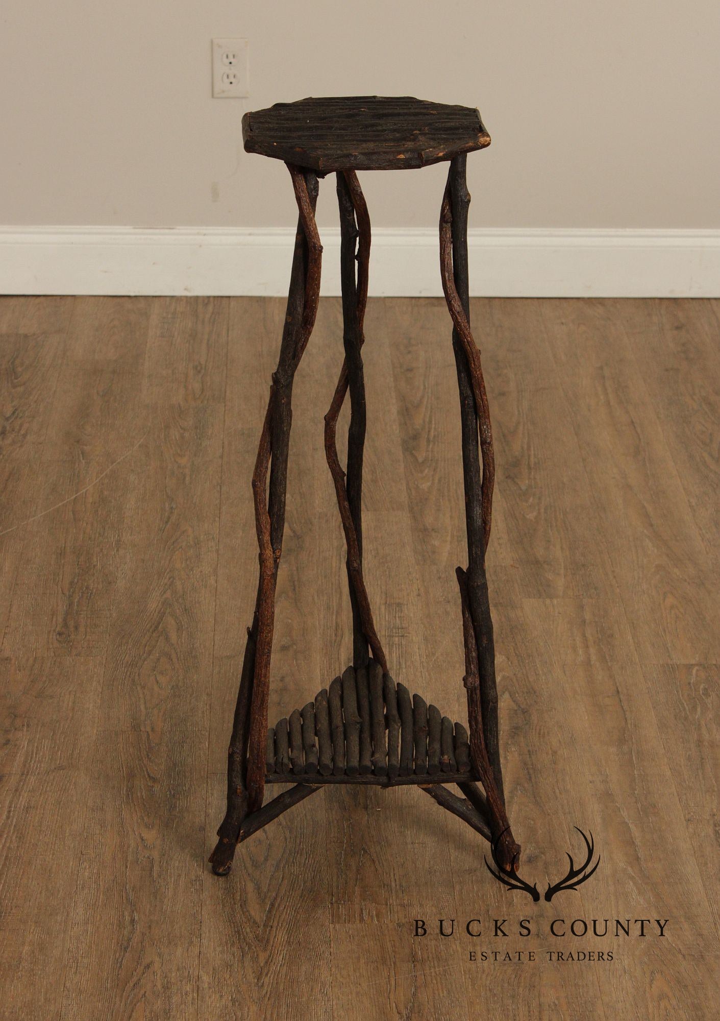 Adirondack Style Twig Plant Stand