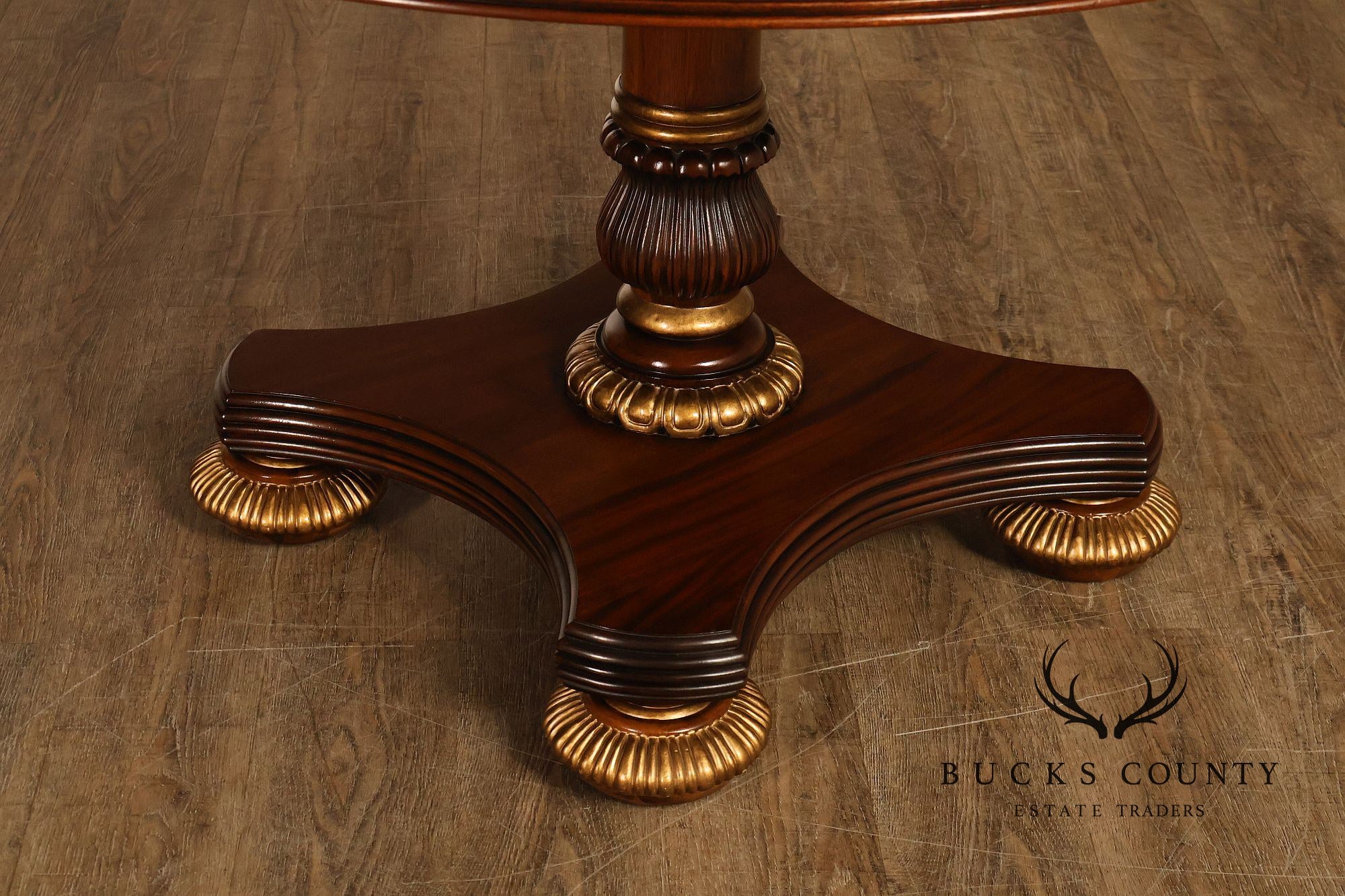 English Regency Style 48" Round Mahogany Center Table