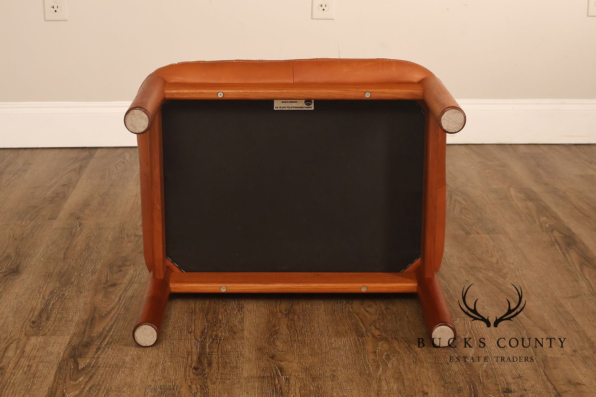 Thams Kvalitet Danish Modern Teak and Leather Ottoman