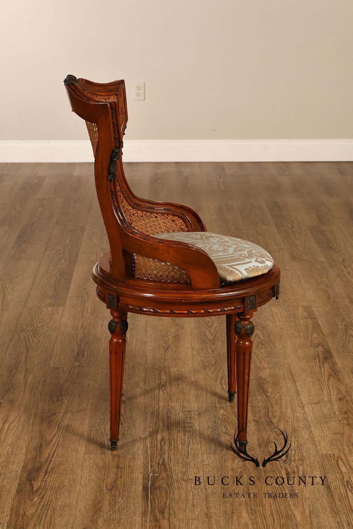 French Louis XVI Style Vintage Set Of 12 Caned Dining Chairs