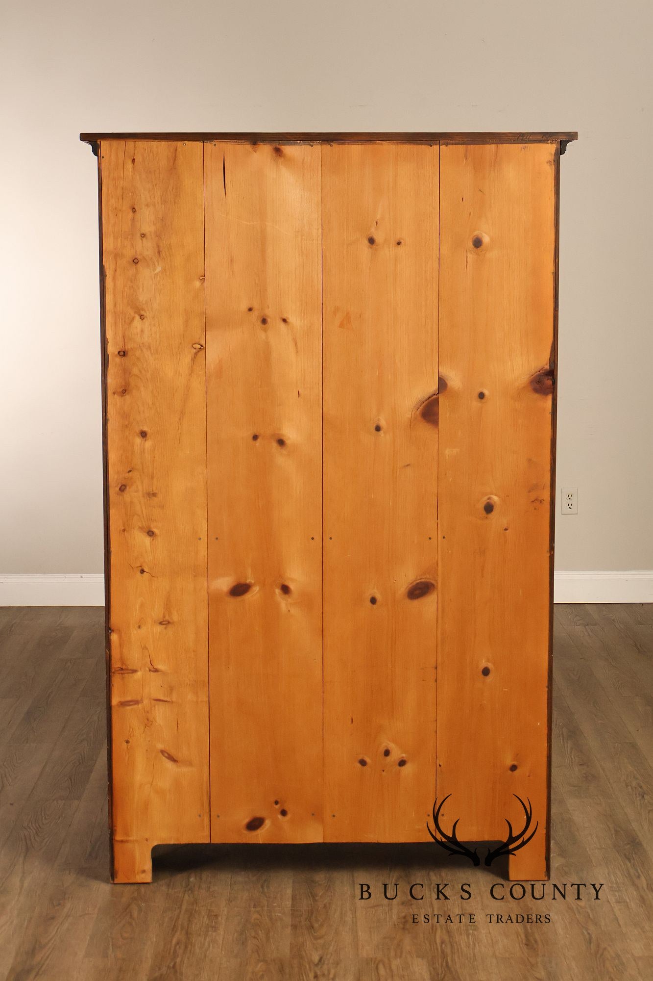 Vintage Rustic Pine Armoire Cabinet