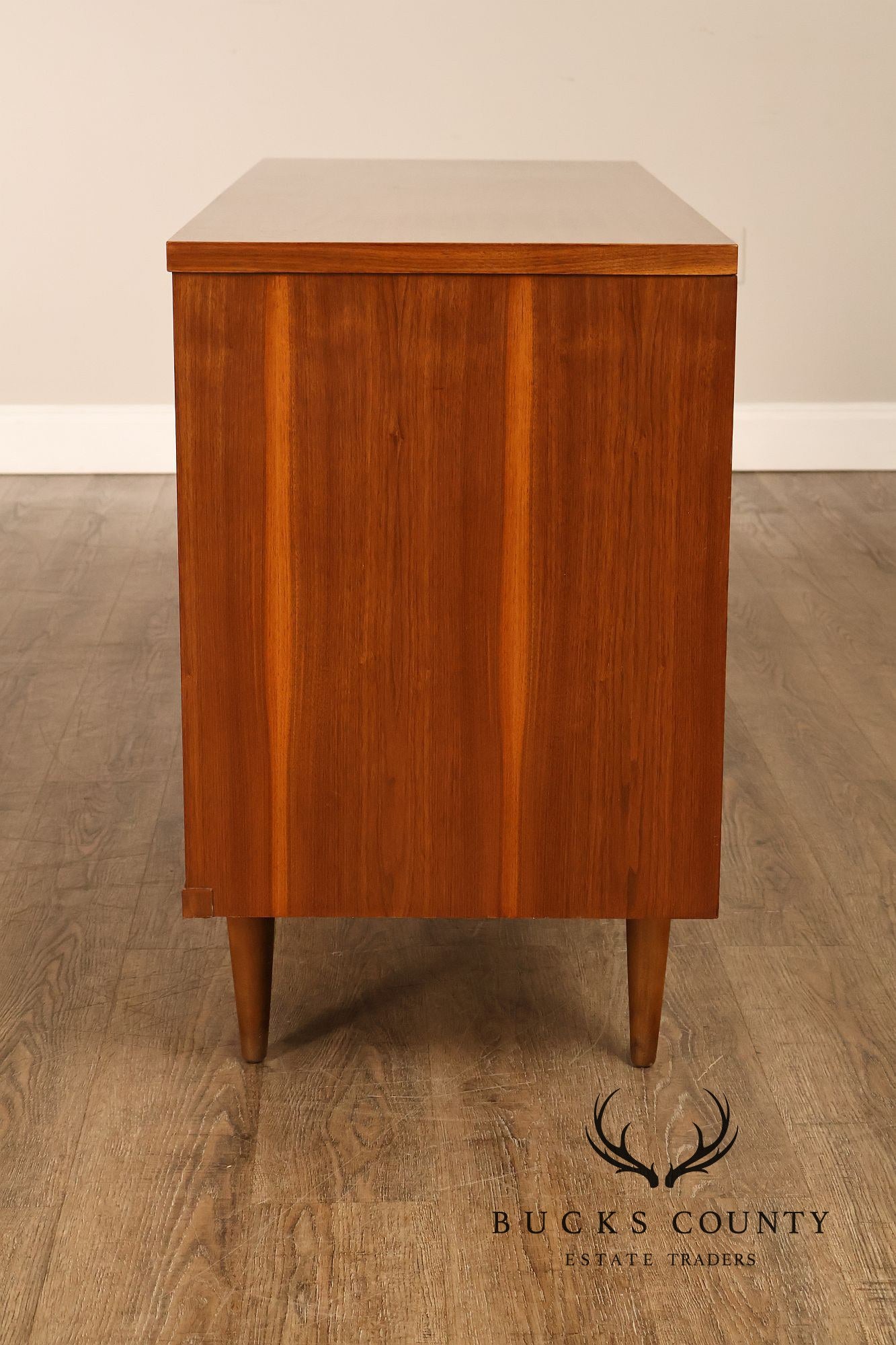 Mid Century Modern Sculpted Front Writing Desk