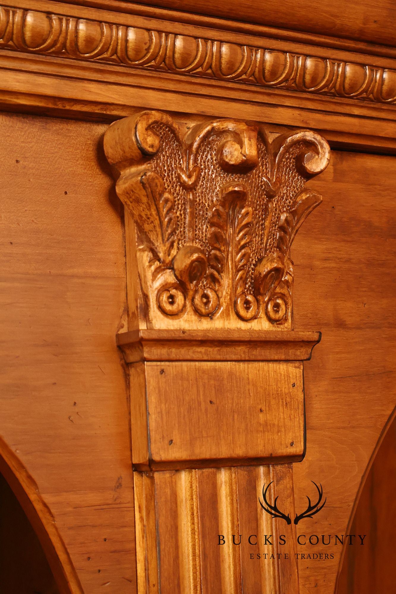 Ethan Allen 'Legacy' Maple Open Carved Library Bookcase