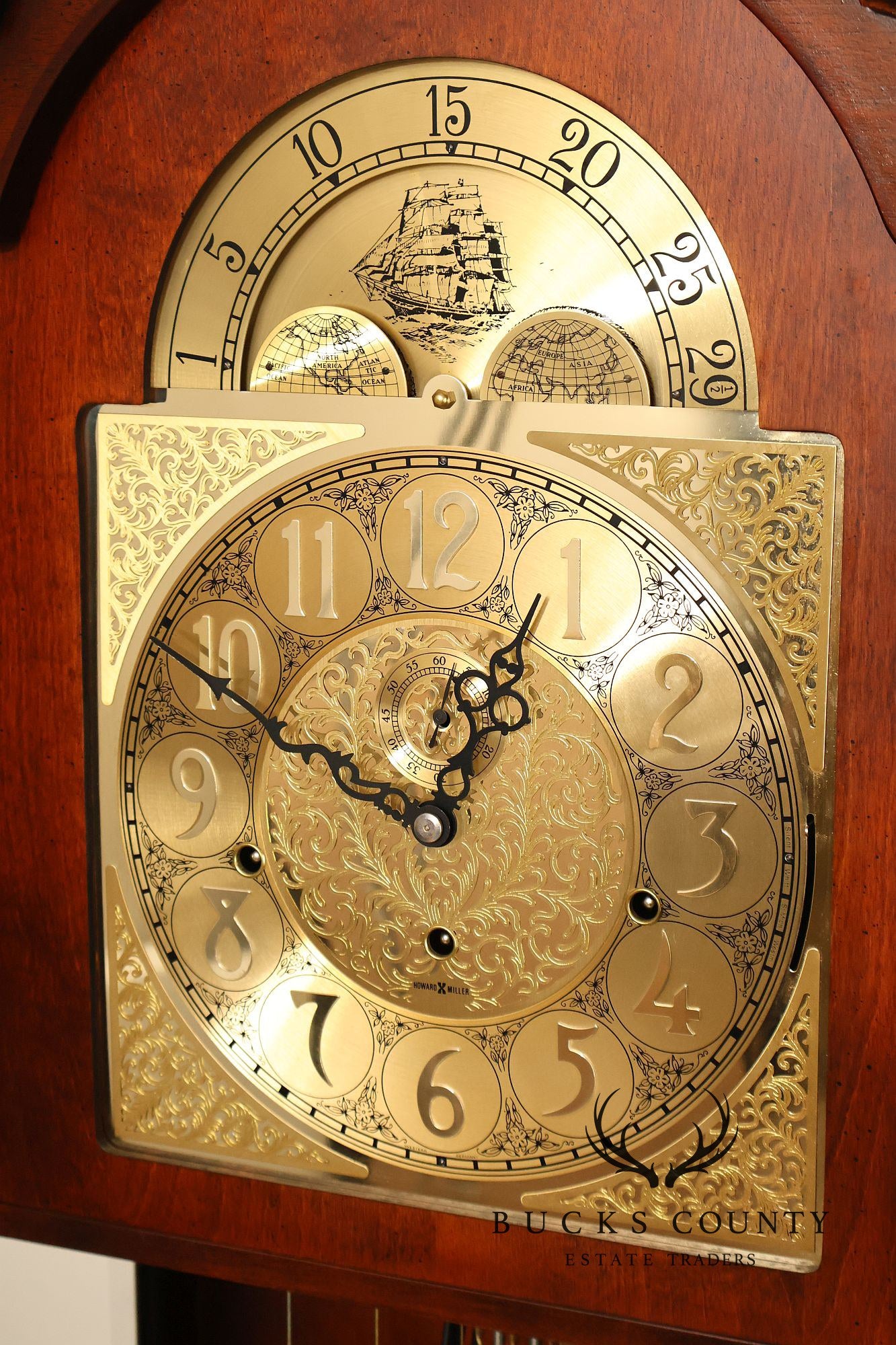 Howard Millar 3 Weight Pedalium Nautical Themed Grandfather Clock