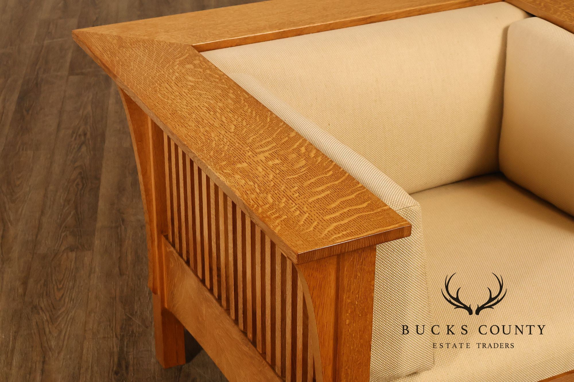 Stickley Mission Collection Prairie Spindle Oak Lounge Chair
