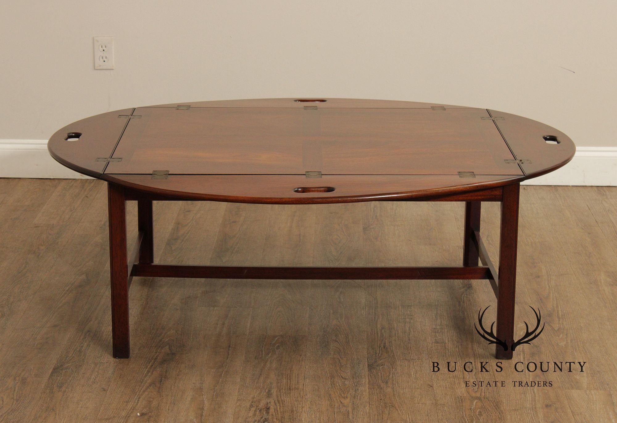 Vintage English Mahogany Butler's Tray Coffee Table