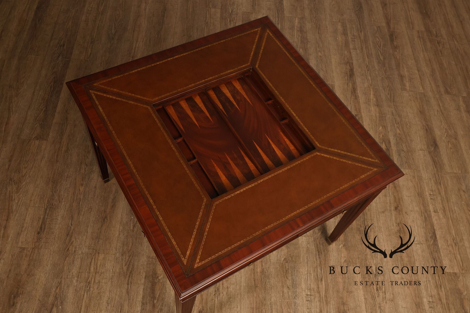 Scarborough House Federal Style Inlaid Mahogany Square Game Table